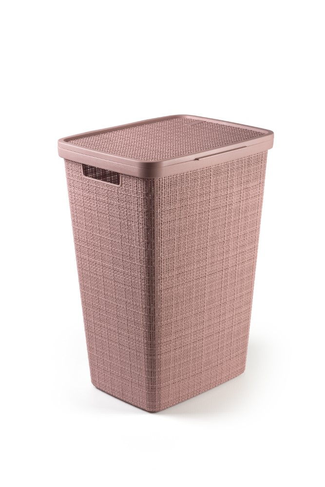 Kosz na bieliznę Curver Jute 58L pudrowy róż