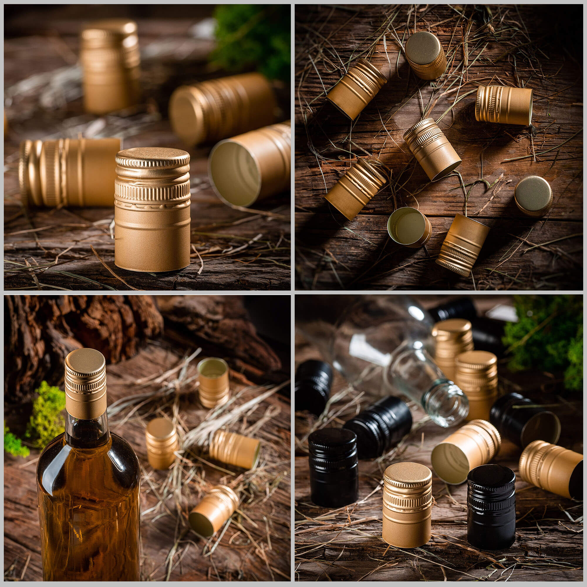 Aluminiowa zakrętka do butelek Annot fi 30mm długa złota 50 szt.