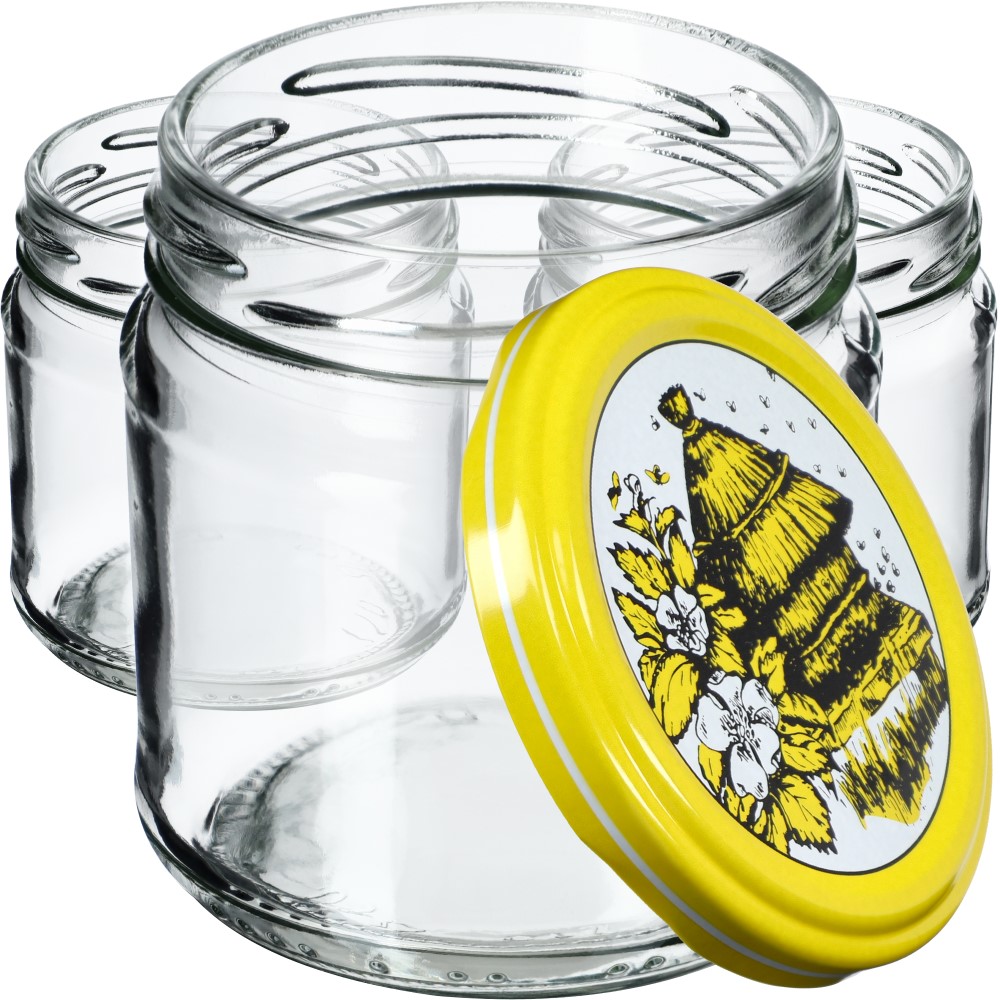 Słoiki na przetwory Lerma 200ml 20szt fi 66 mm + wieczka "Pszczoły"