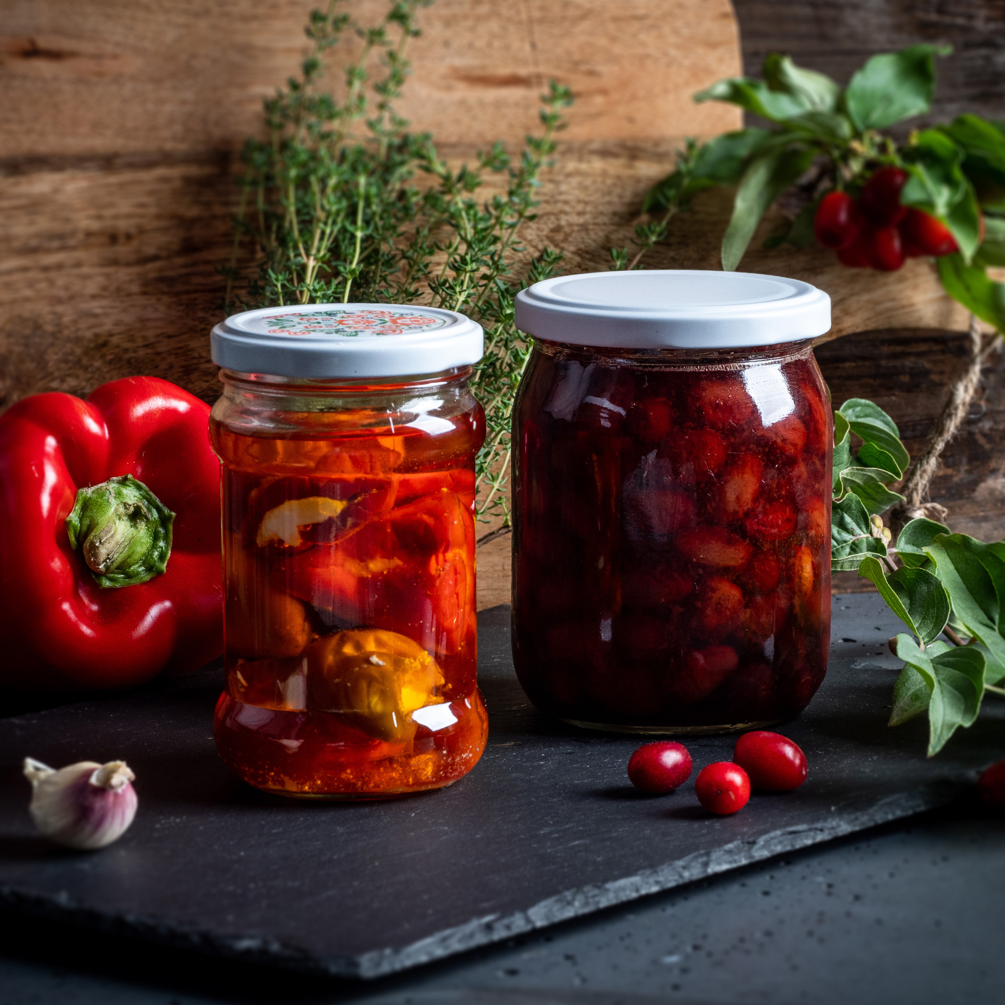Słoiki na przetwory Seno 315ml 20szt 66mm+ wieczka "Truskawki"