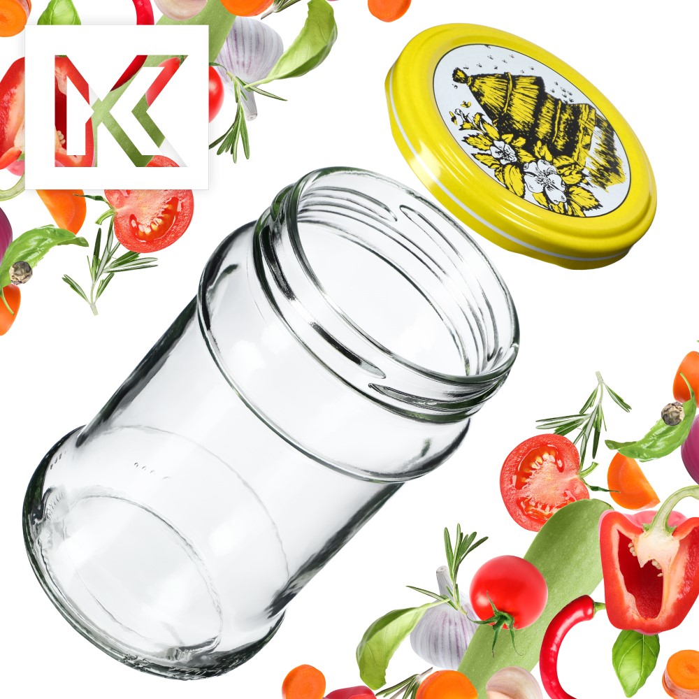 Słoiki na przetwory Seno 315ml 20szt fi 66 mm + wieczka "Pszczoły"