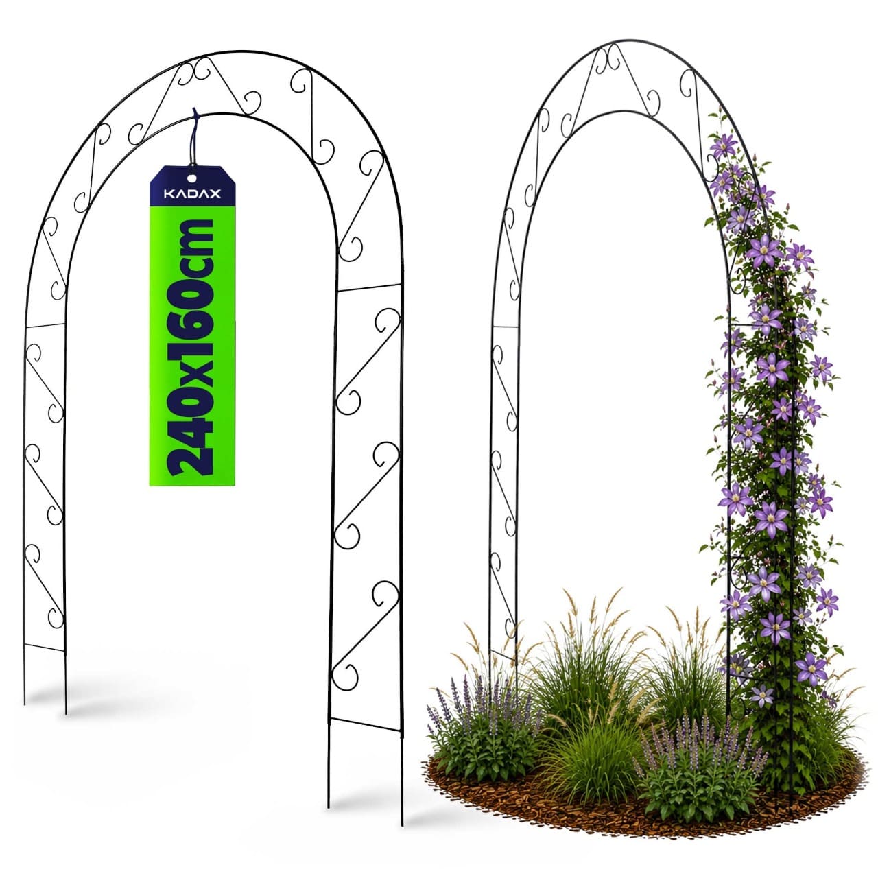 Pergola ogrodowa na kwiaty 240 cm, czarna