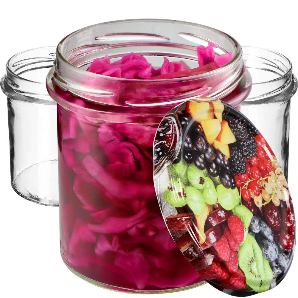 Słoiki na przetwory Avila 350ml 10szt fi 82 mm + wieczka "Mix Owoców"