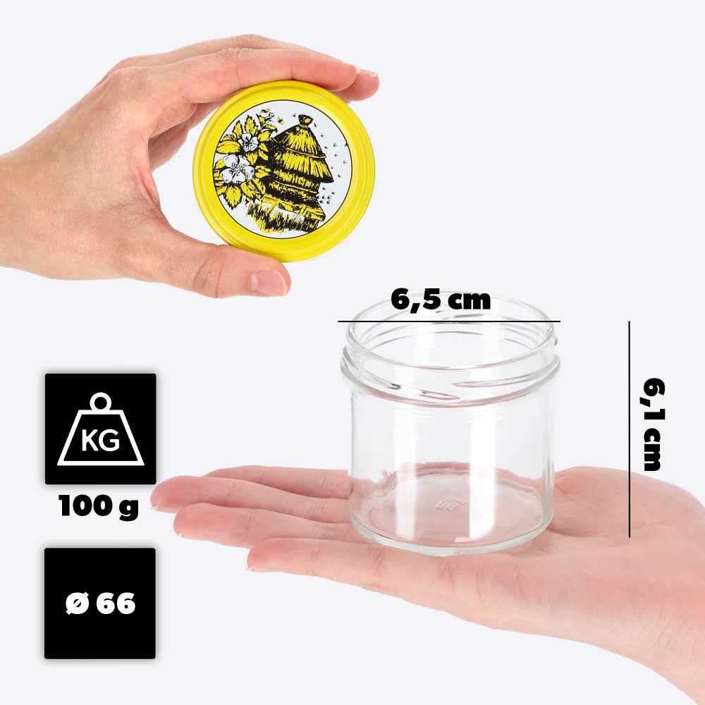 Słoiki Vigo 140ml 20szt fi 66 mm + wieczko "Pszczoły"