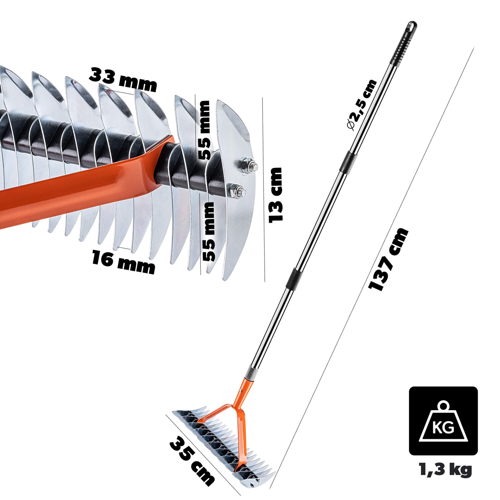 Aerator ogrodowy dwustronny Voulx 137 x 35 cm