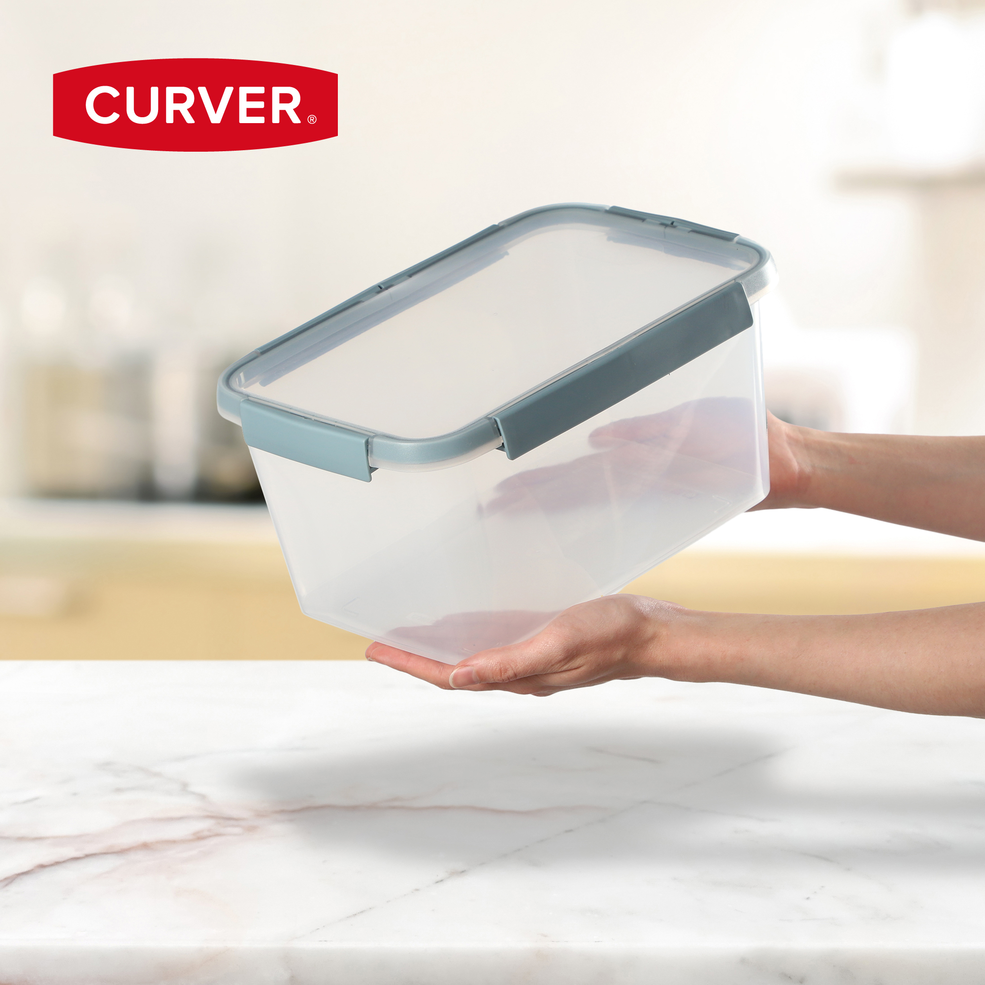 Pojemnik na żywność 5L Curver Smart Fresh, szarobłękitny