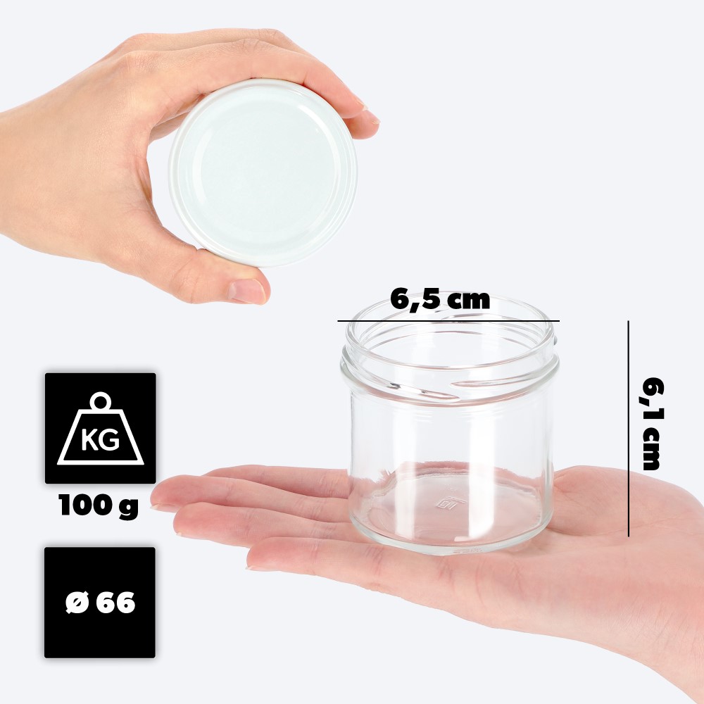 Słoiki Vigo 140ml 50szt fi 66 mm + wieczko białe