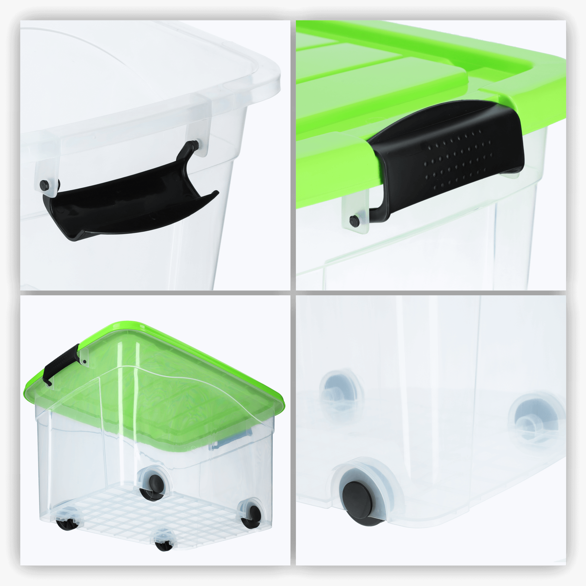 Plastikowy pojemnik na kółkach Vado 40L, zielony