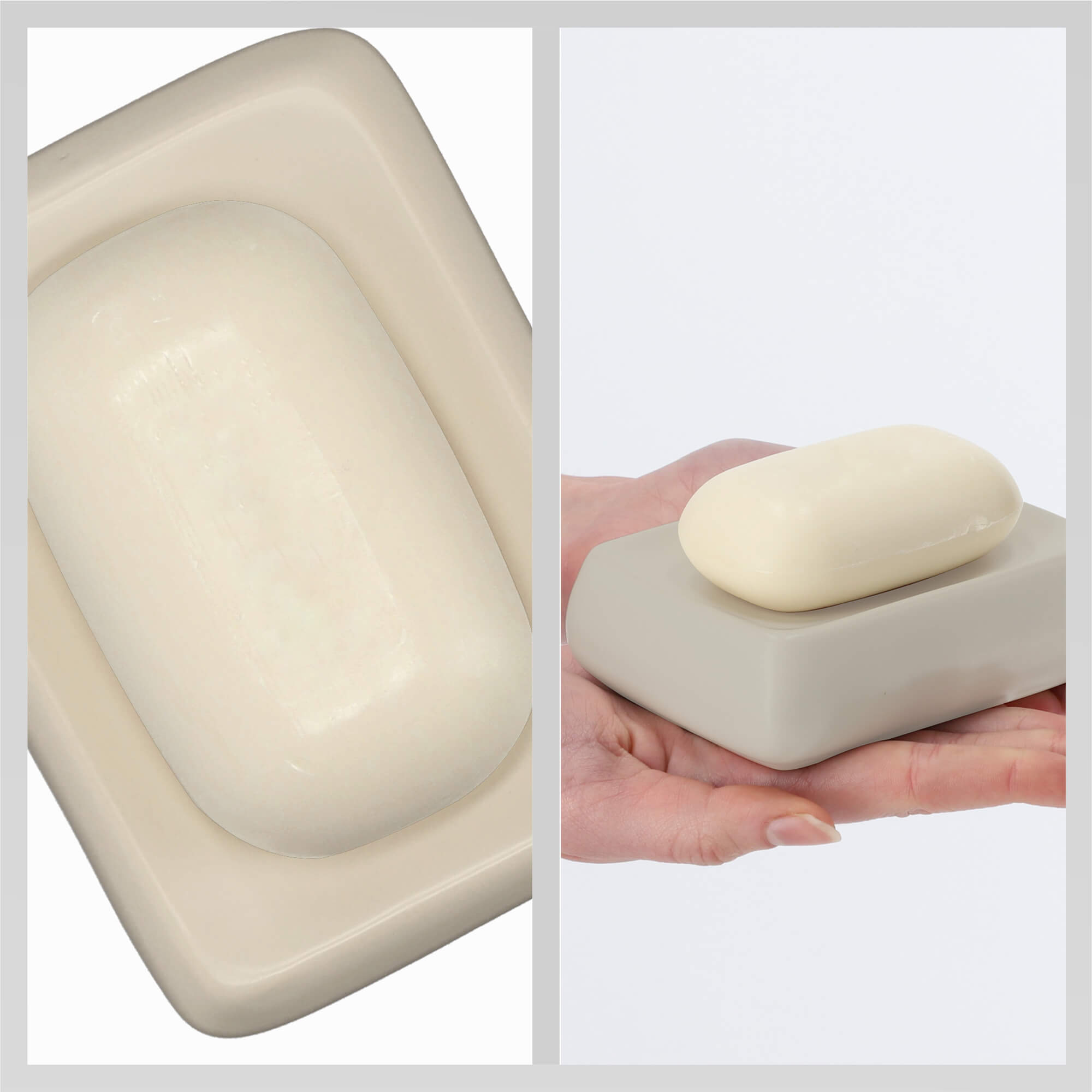 Mydelniczka ceramiczna 12 x 10 x 3 cm, beżowa