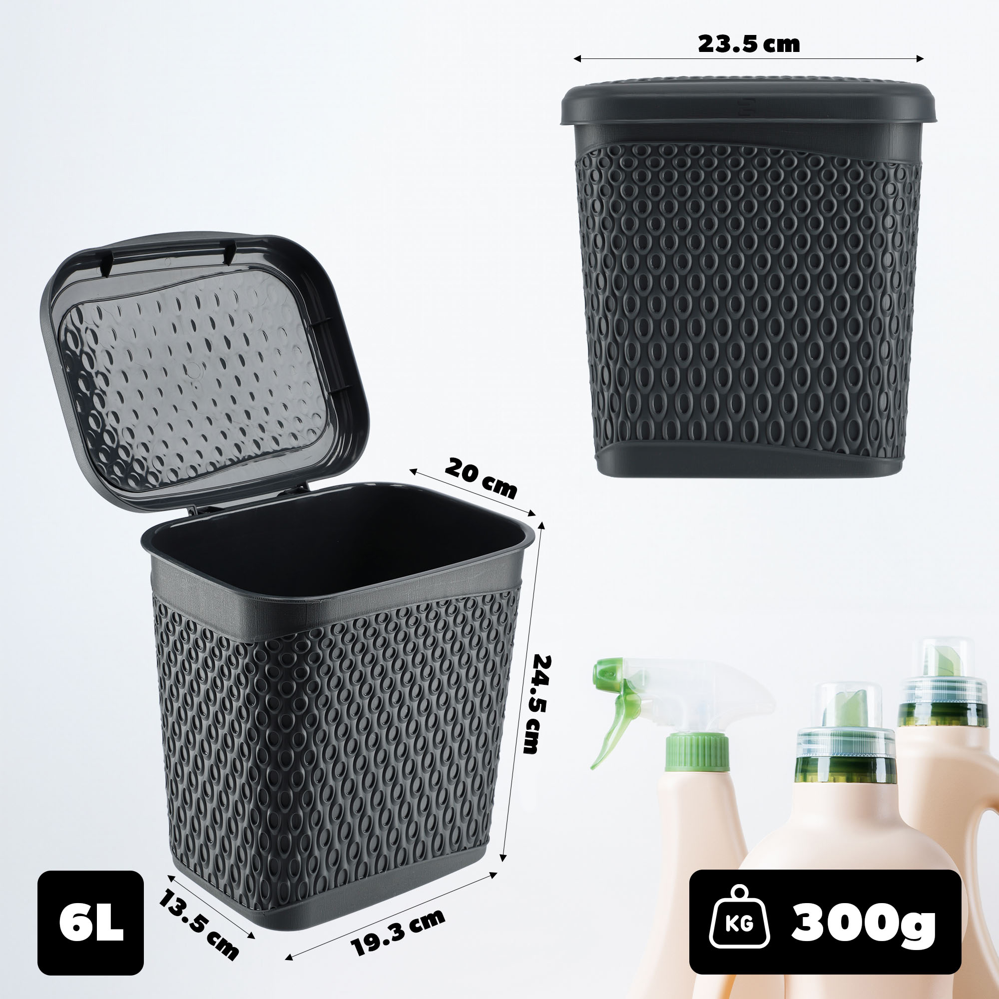 Pojemnik na detergenty Tatina 6L antracyt