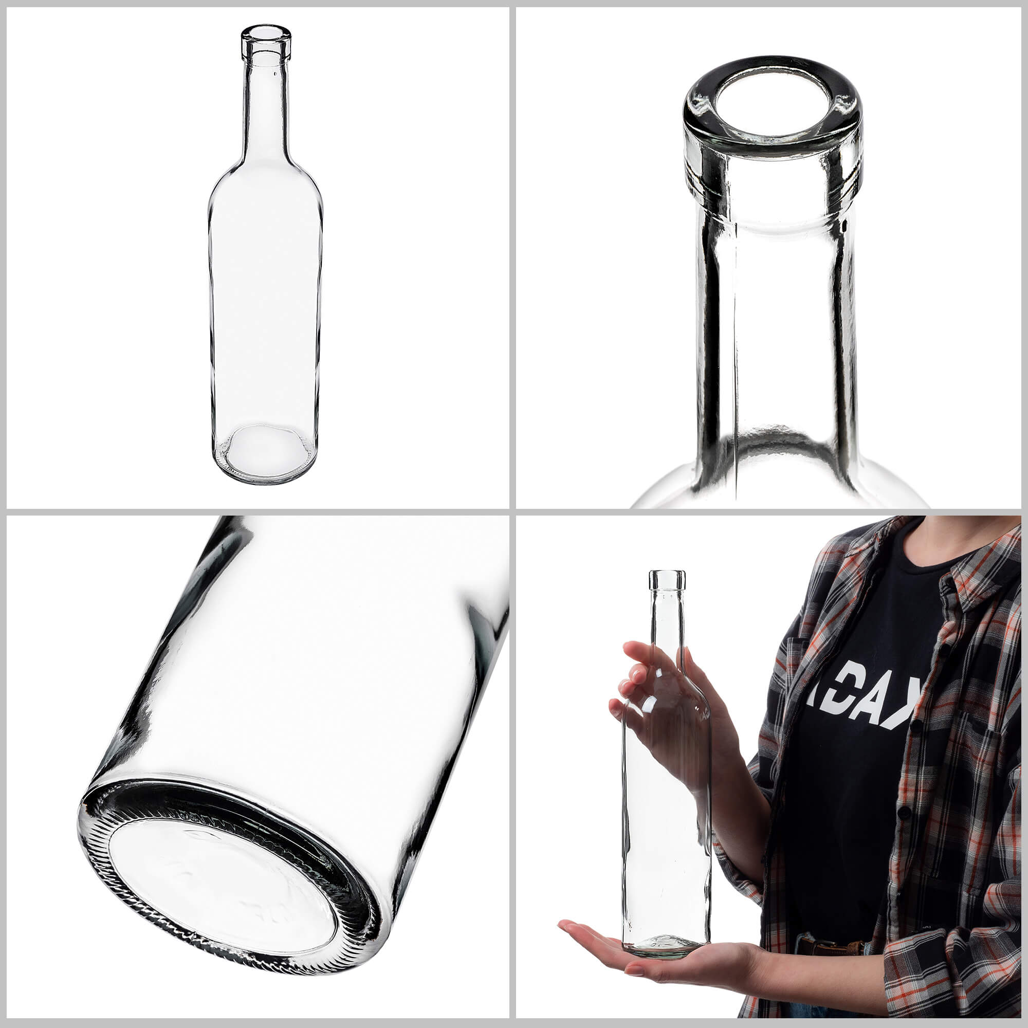 Butelka na wino Biagio 750ml biała bez korka 10 szt.