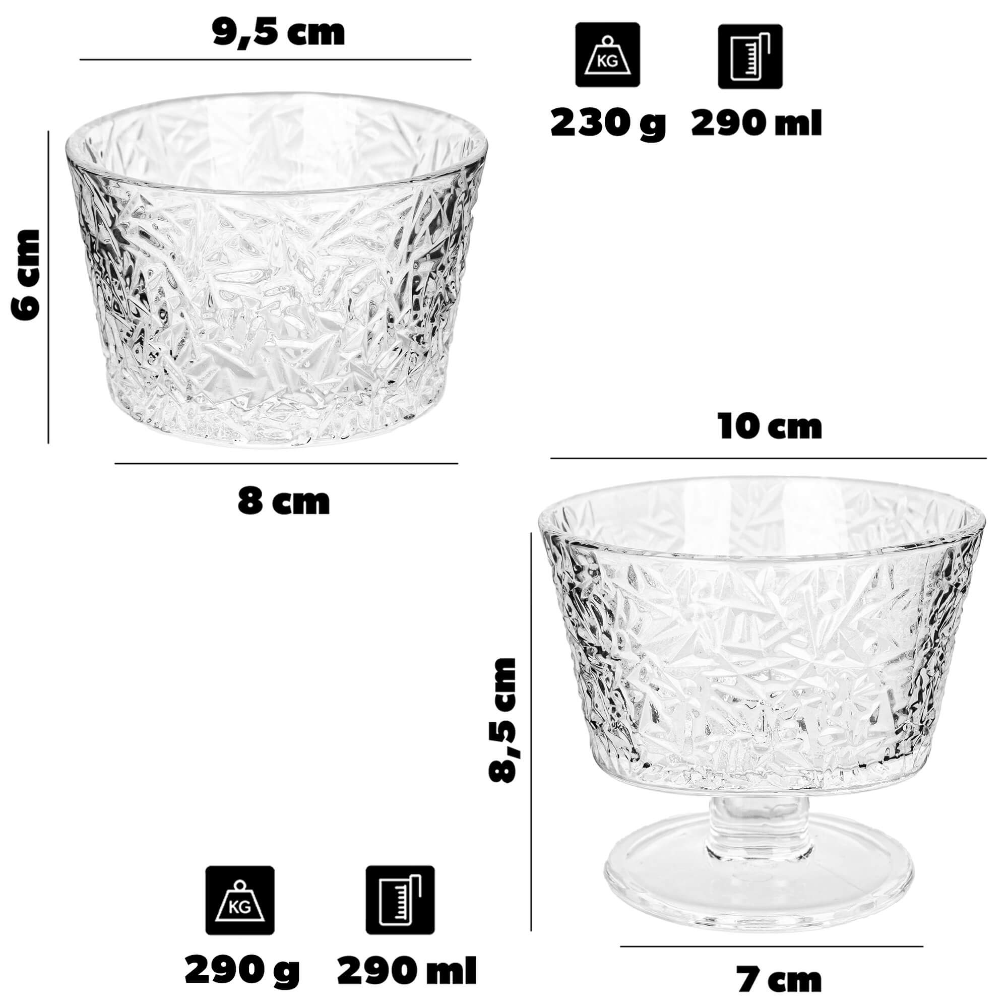 Pucharek do lodów Torza 290ml wzór lód 12 szt.