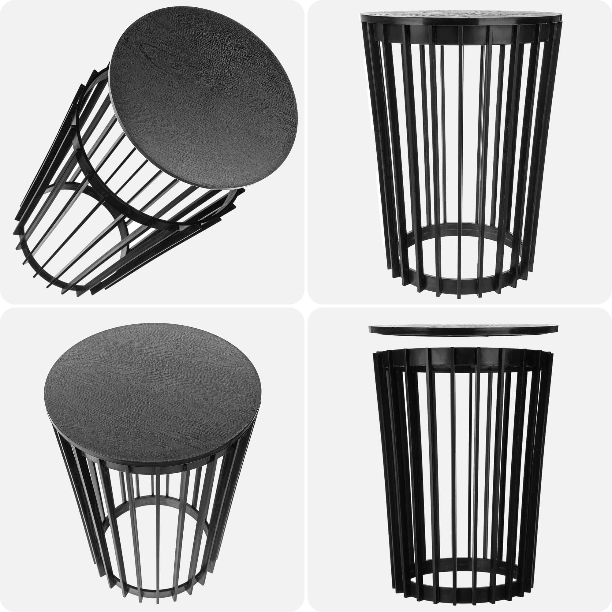 Kwietnik dwustronny Aytre 54 cm czarny + blat czarny