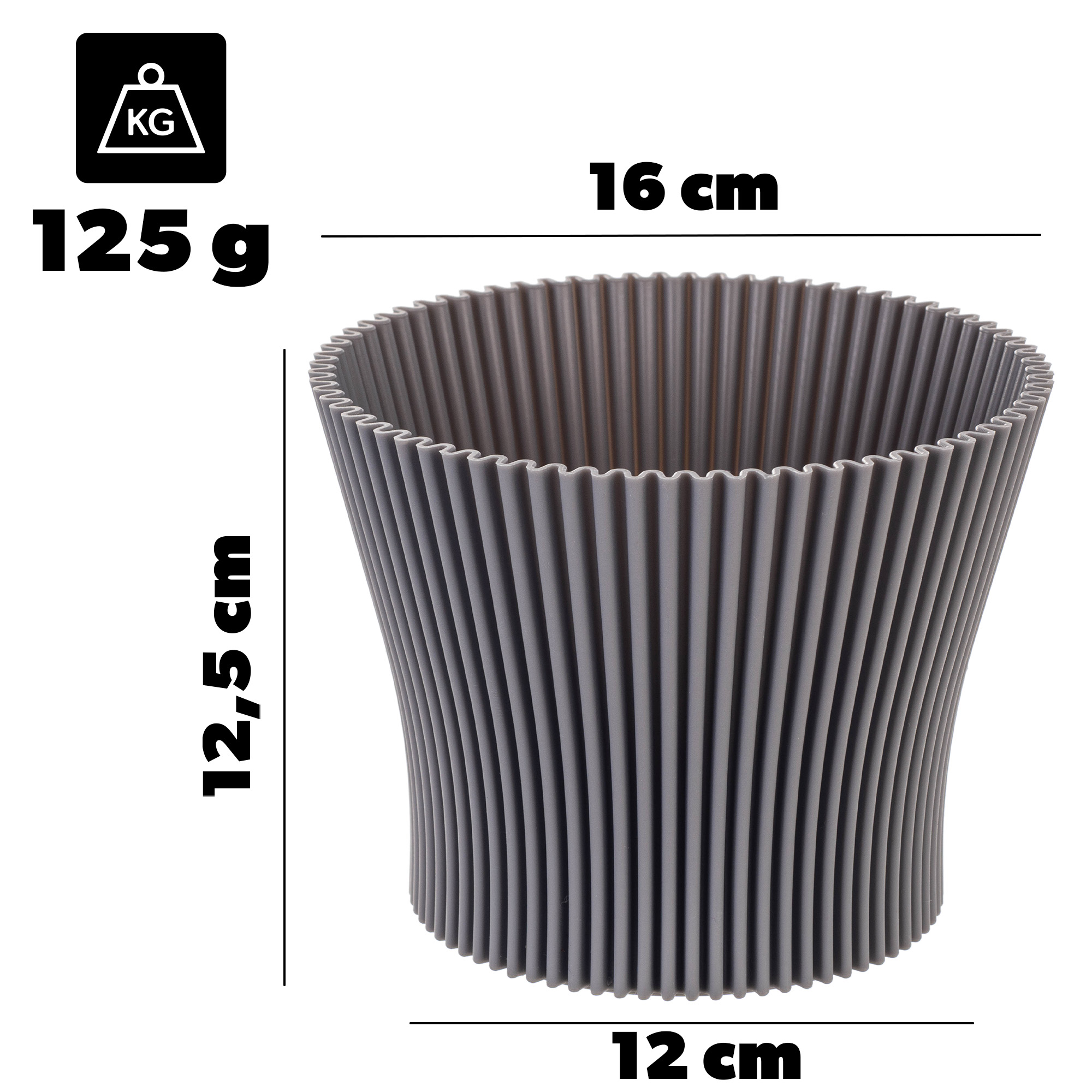 Doniczka na kwiaty Estrela 16cm szary