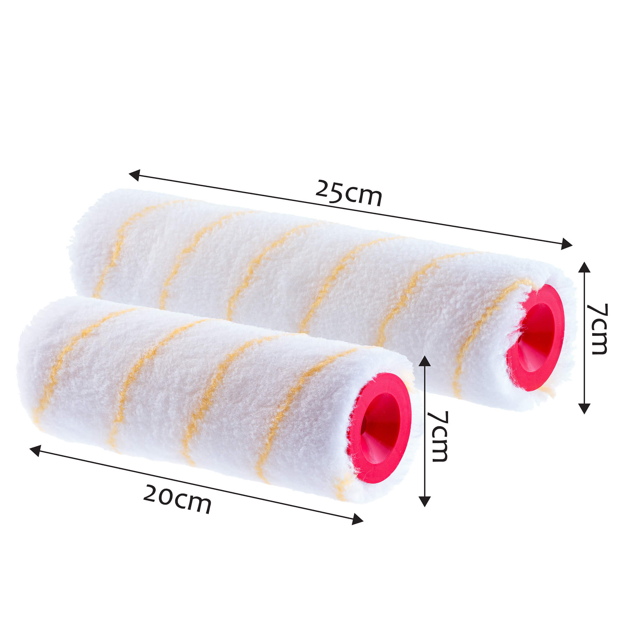 Wałki malarskie Paxson w żółte paski 20 + 25 cm x 4 szt.