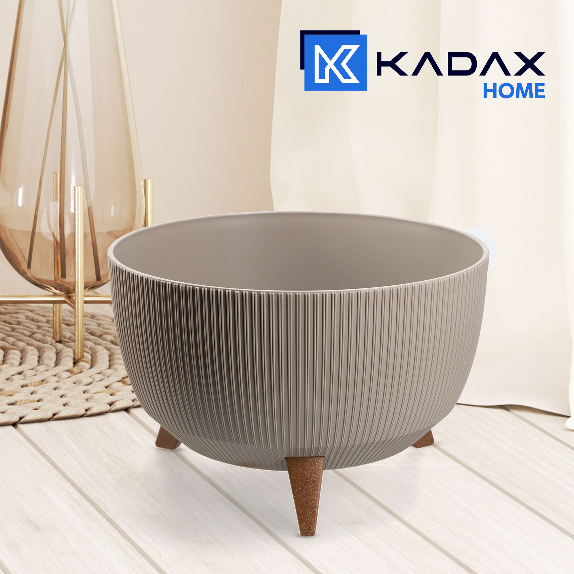 Misa na kwiaty z nóżkami Milis 40 cm, taupe