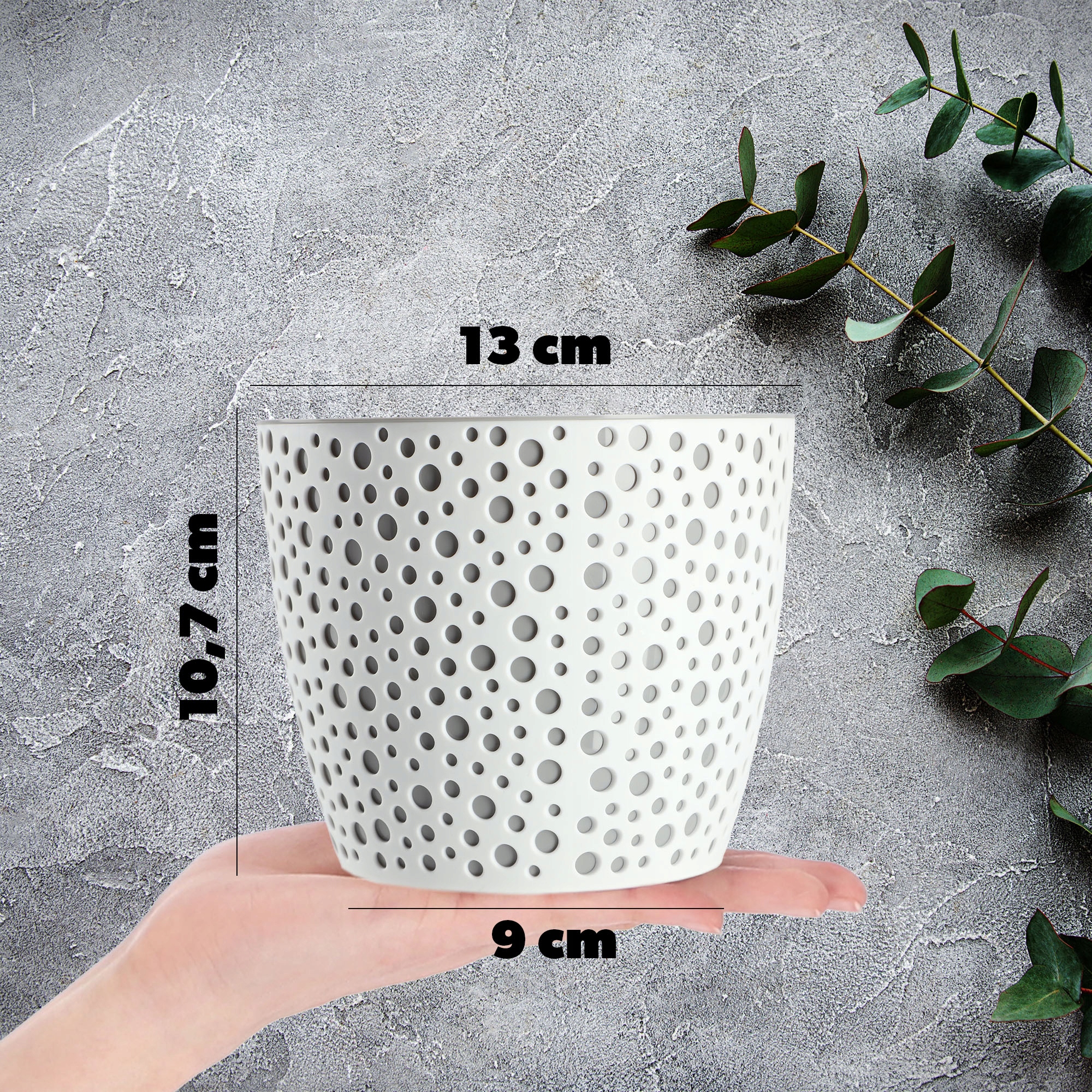Doniczka na kwiaty Casini 13 cm, szara