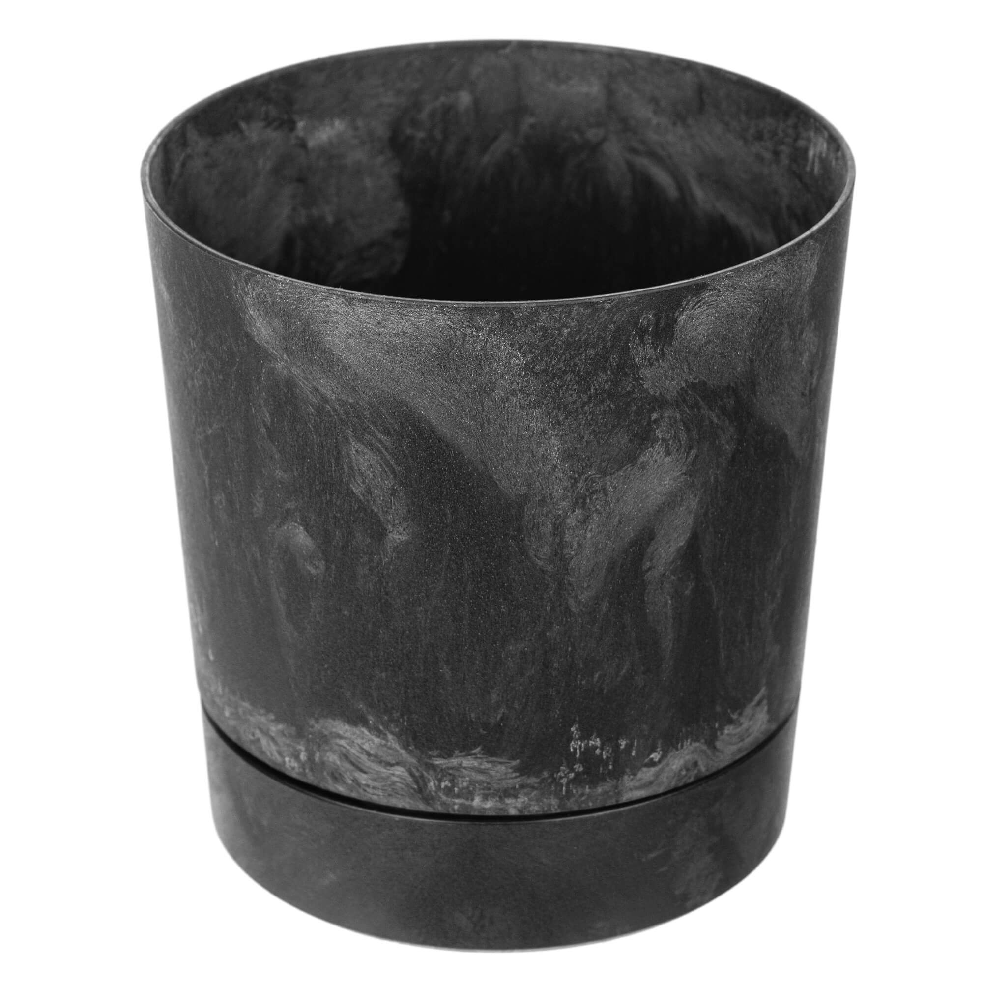Donica z podstawką Verri 20 cm czarny beton