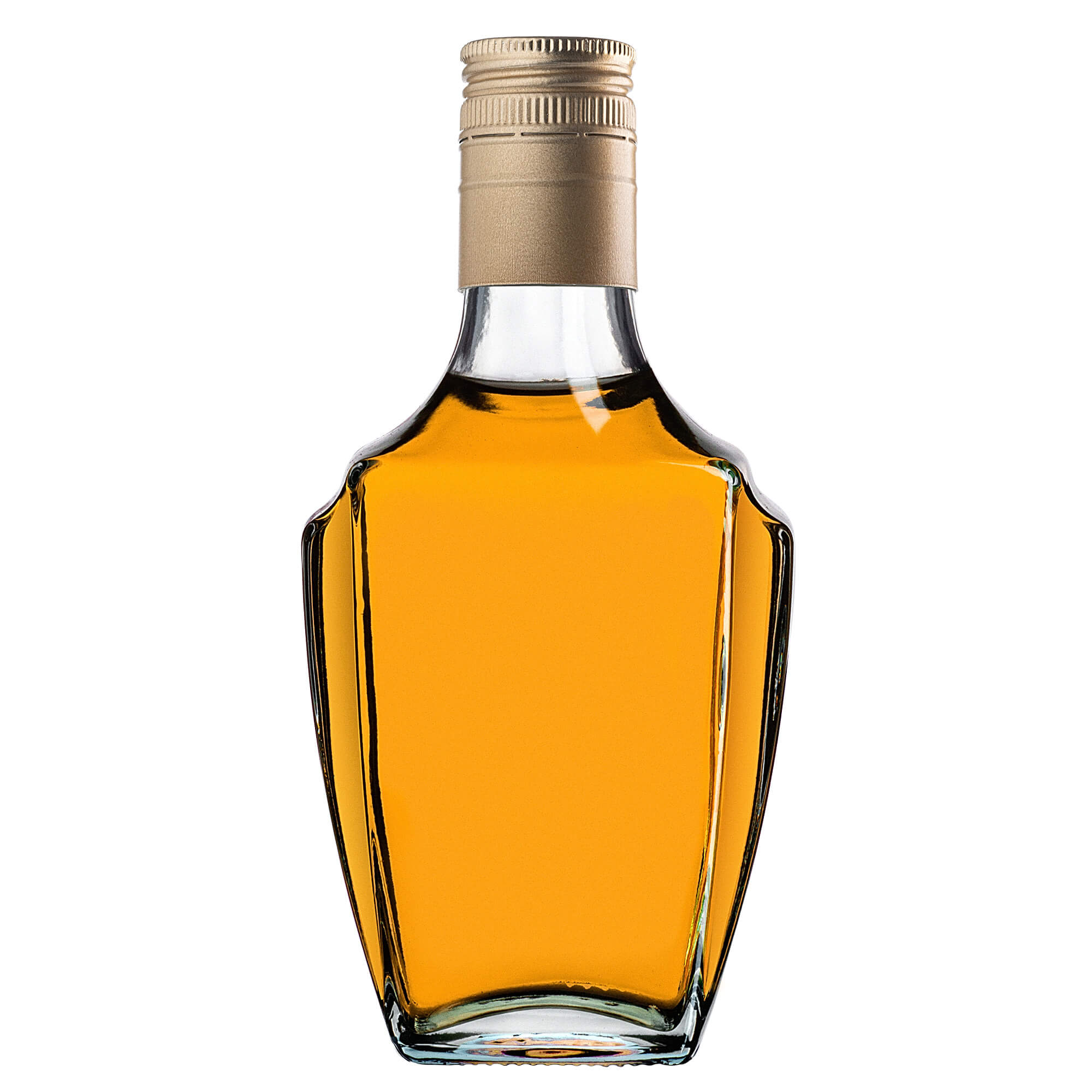 Szklana butelka na nalewkę Faenza 250ml z długą złotą zakrętką 50 szt.