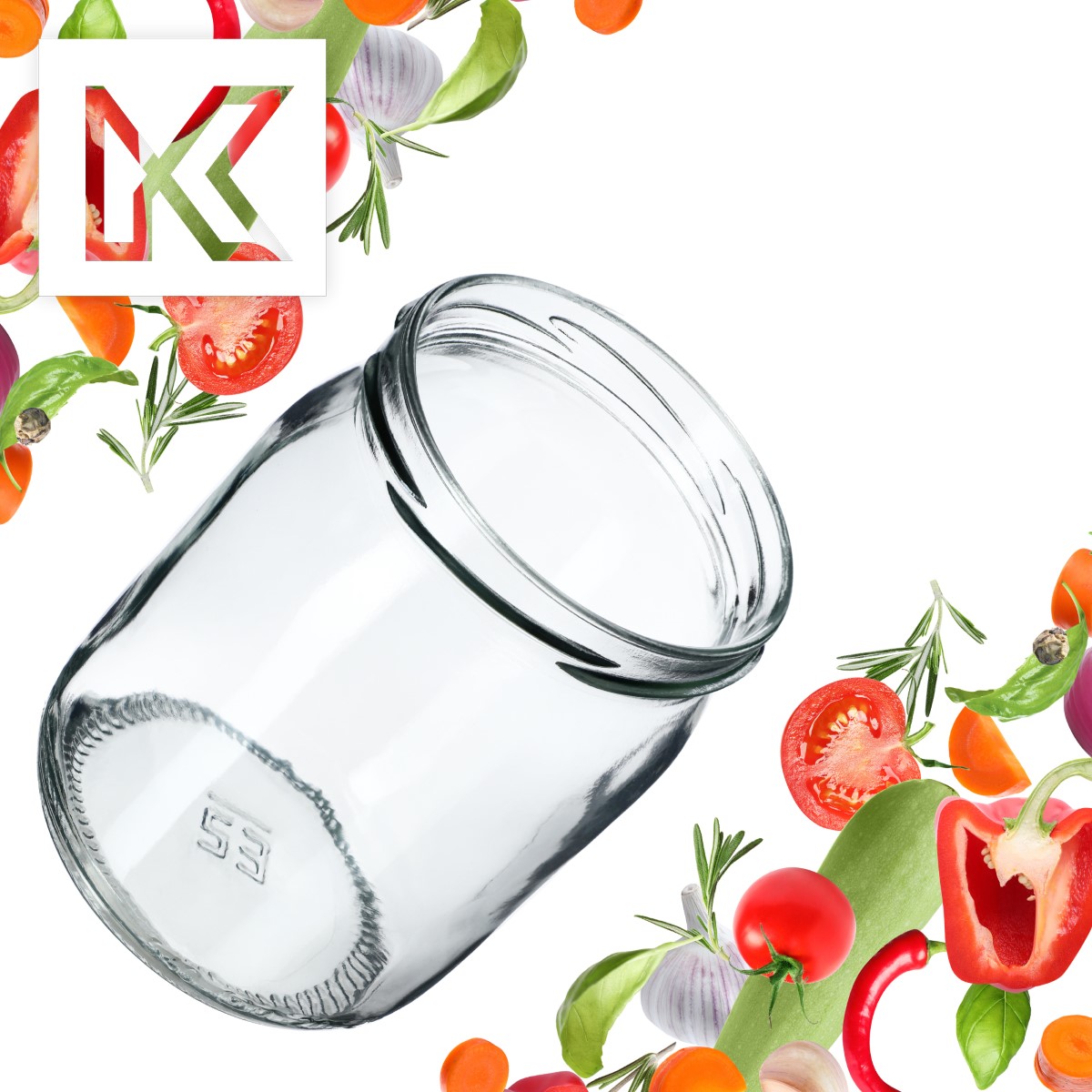 Szklane słoiki Senna 540ml 8szt fi 82 mm bez wieczka