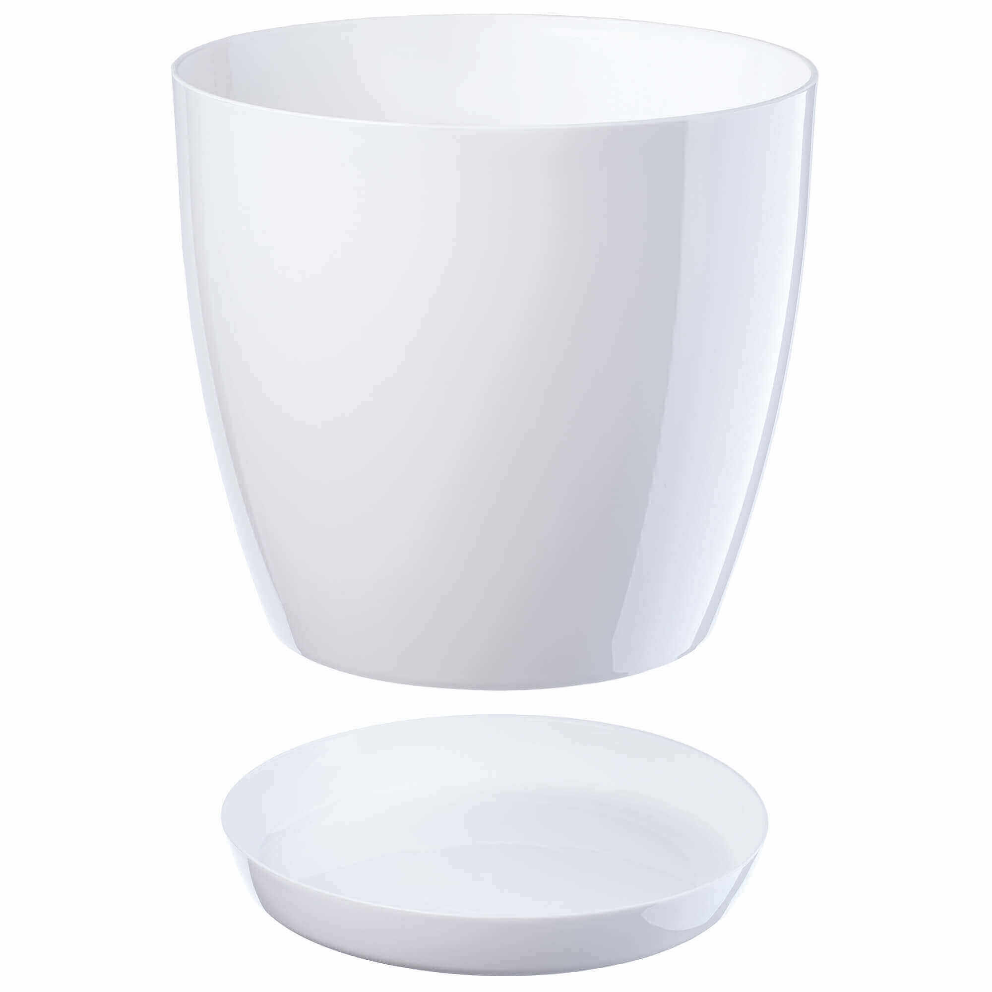 Doniczka Agen z podstawką 14 cm, biała