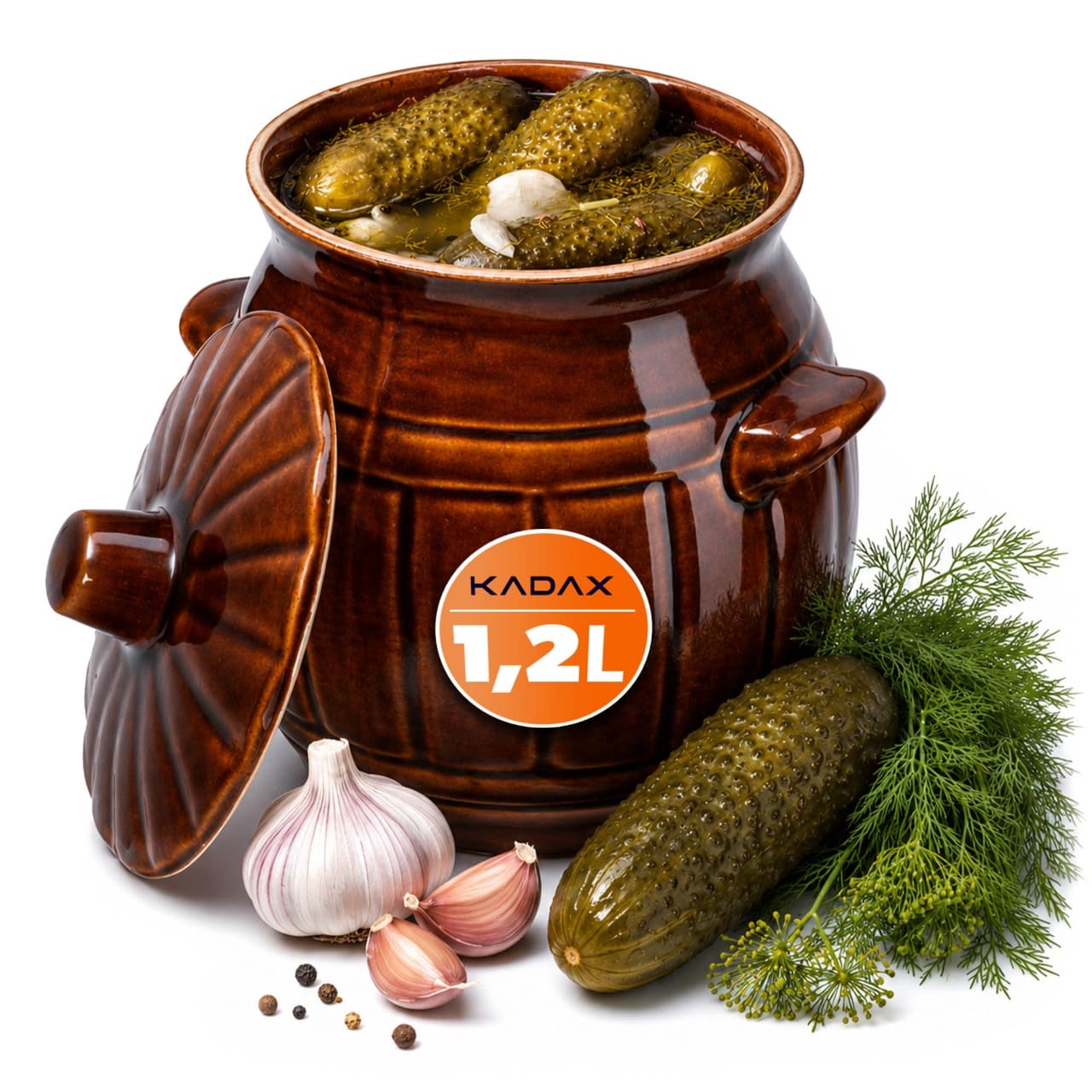 Beczka kamionkowa Helios 1.2L, z pokrywką
