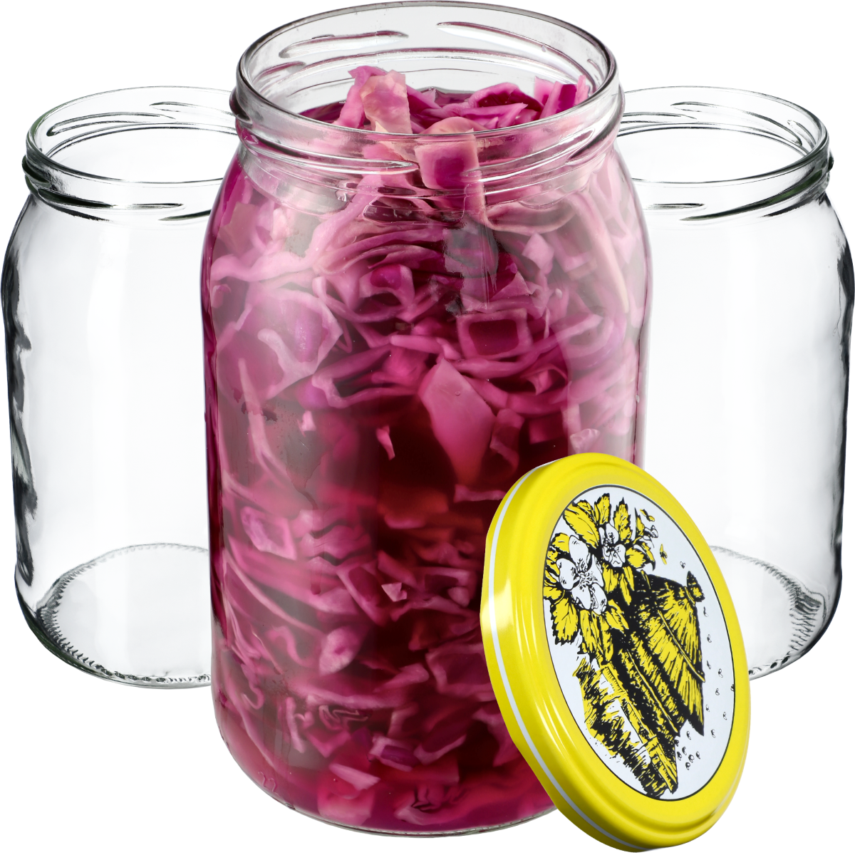 Słoiki na przetwory Simo 900ml 8szt fi 82 mm + wieczka "Pszczoły"
