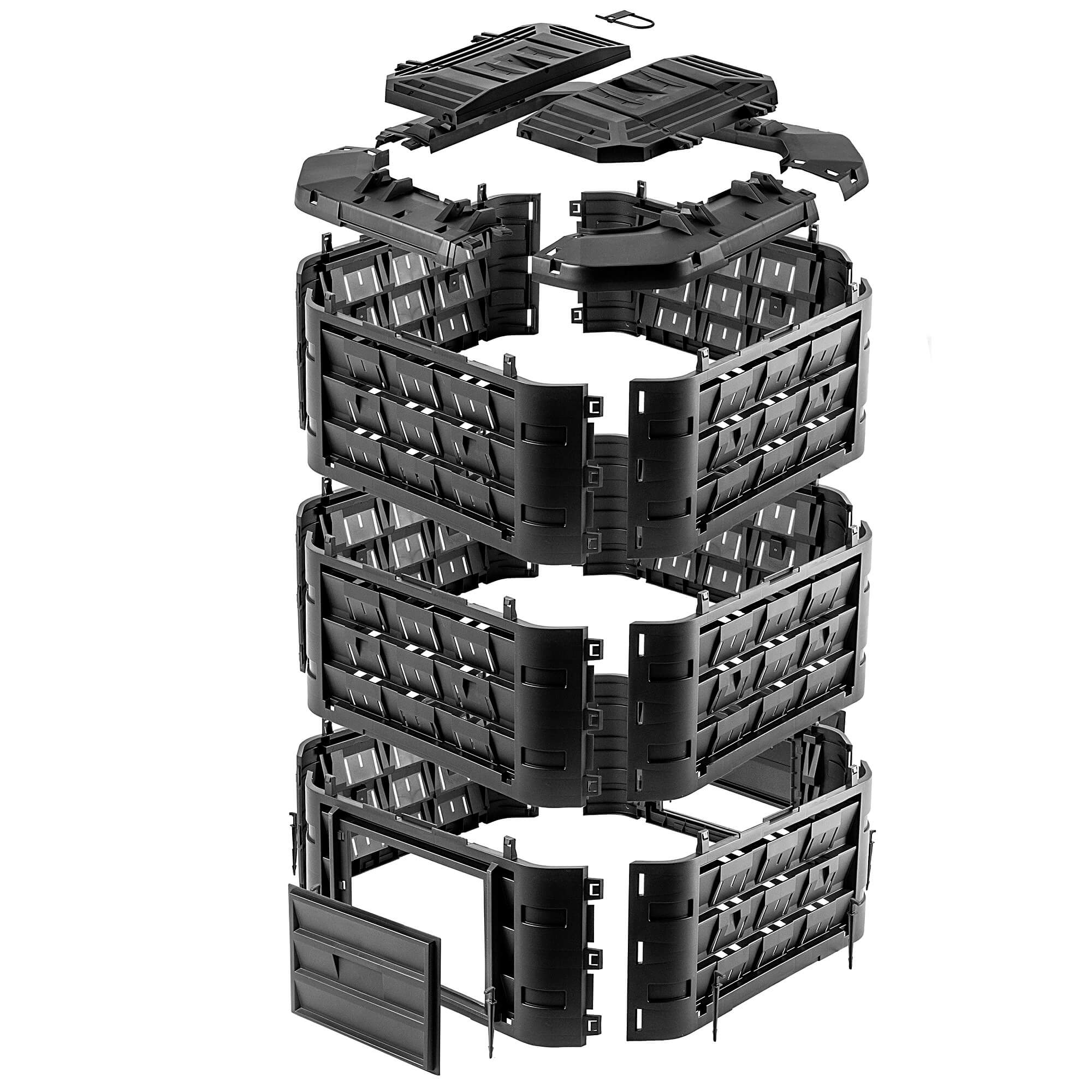 Kompostownik ogrodowy Fixem 950L czarny