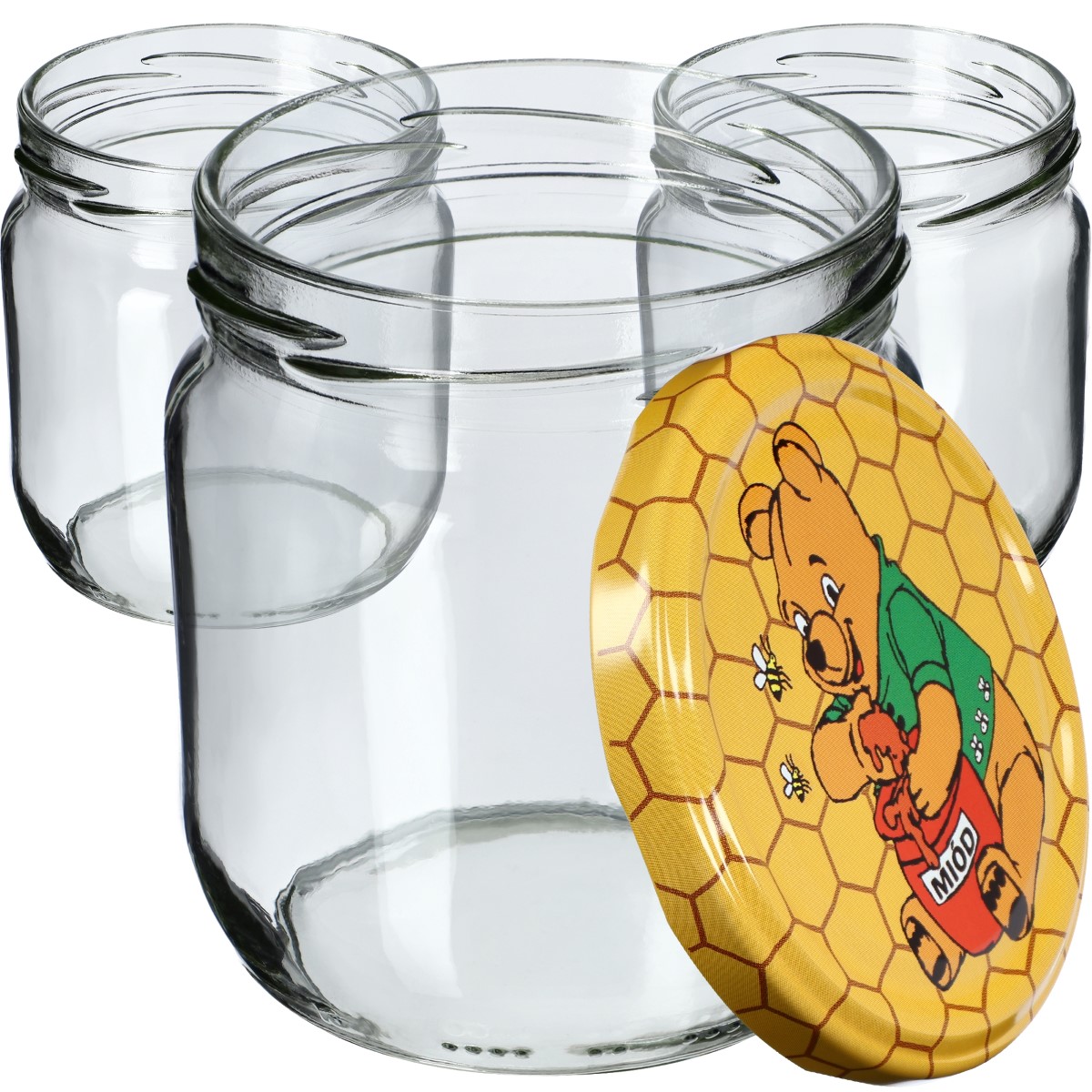 Słoiki na przetwory Salla 425ml 48szt fi 82 mm + wieczka "Miód"