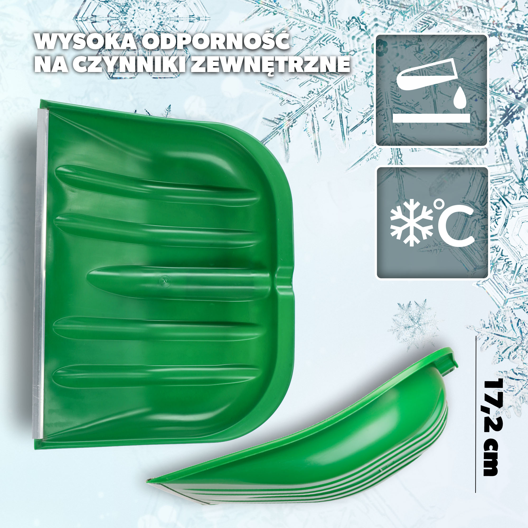 Szufla do śniegu Monti bez trzonka, zielona