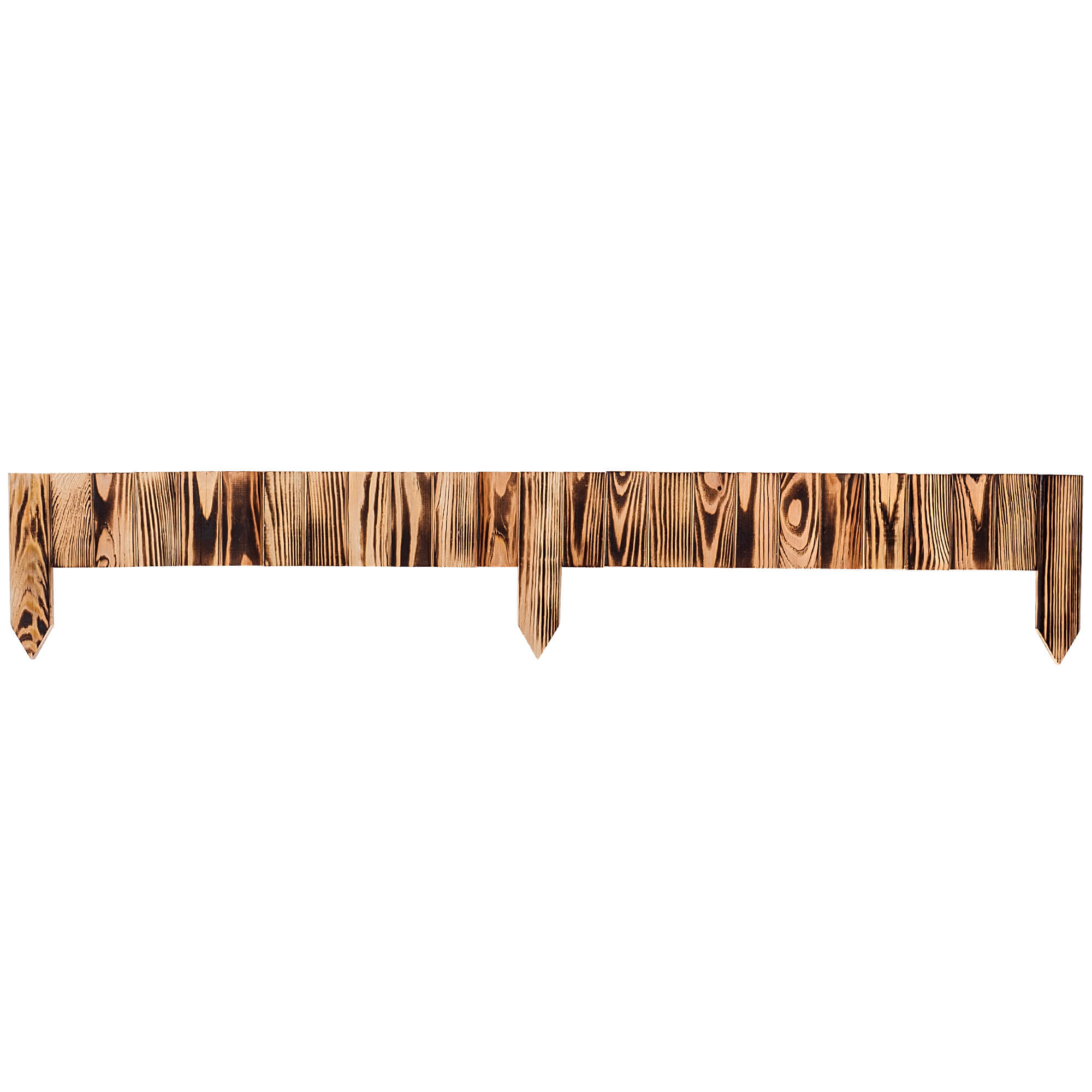 Płotek drewniany rollborder Ansjo obrzeże 115 x 10 cm opalany