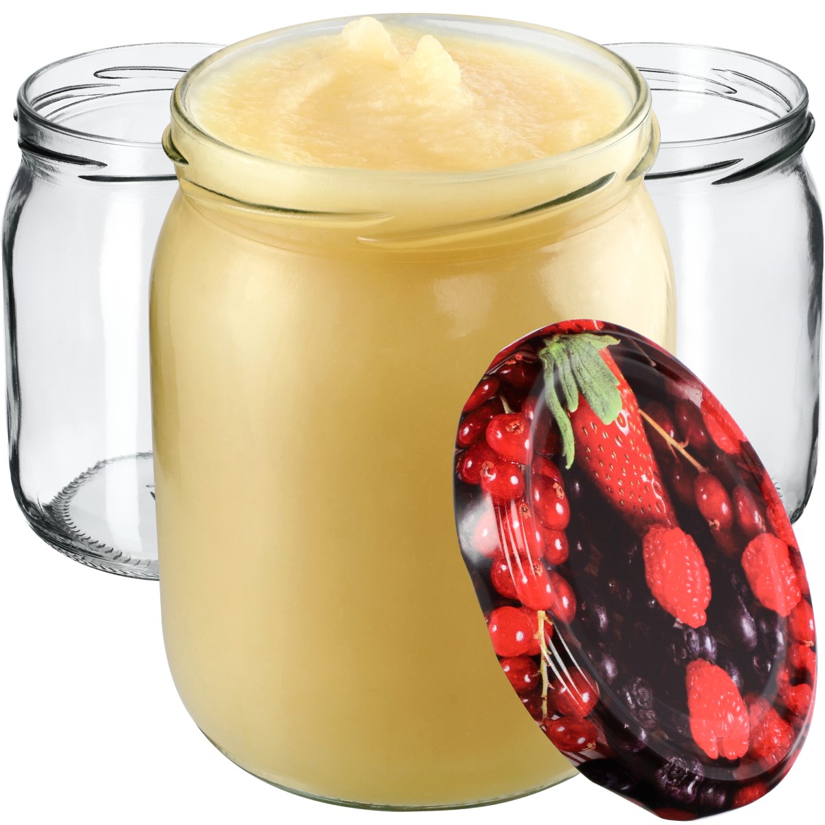 Słoiki Senna 540ml 48szt fi 82 mm + wieczka "Jagody"
