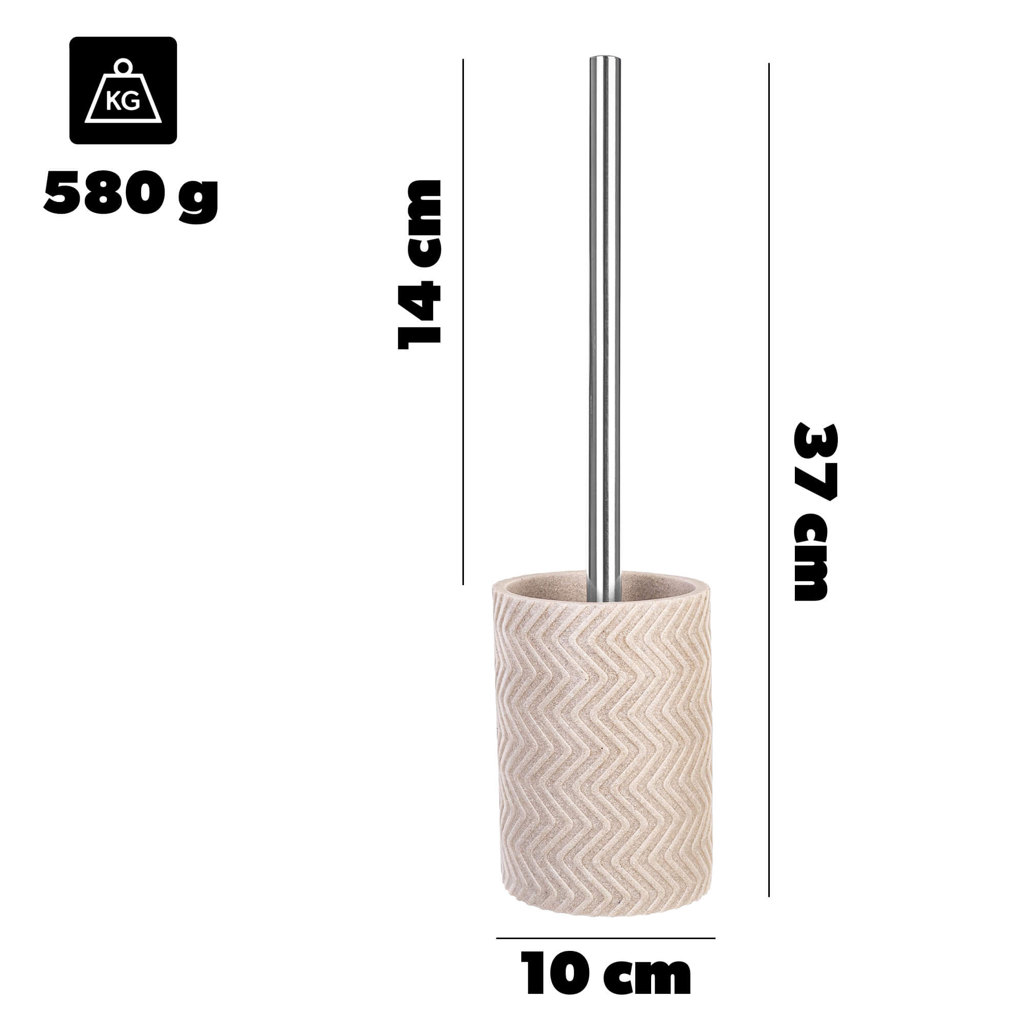 Szczotka do WC Ouge 37 x 10 cm beżowa