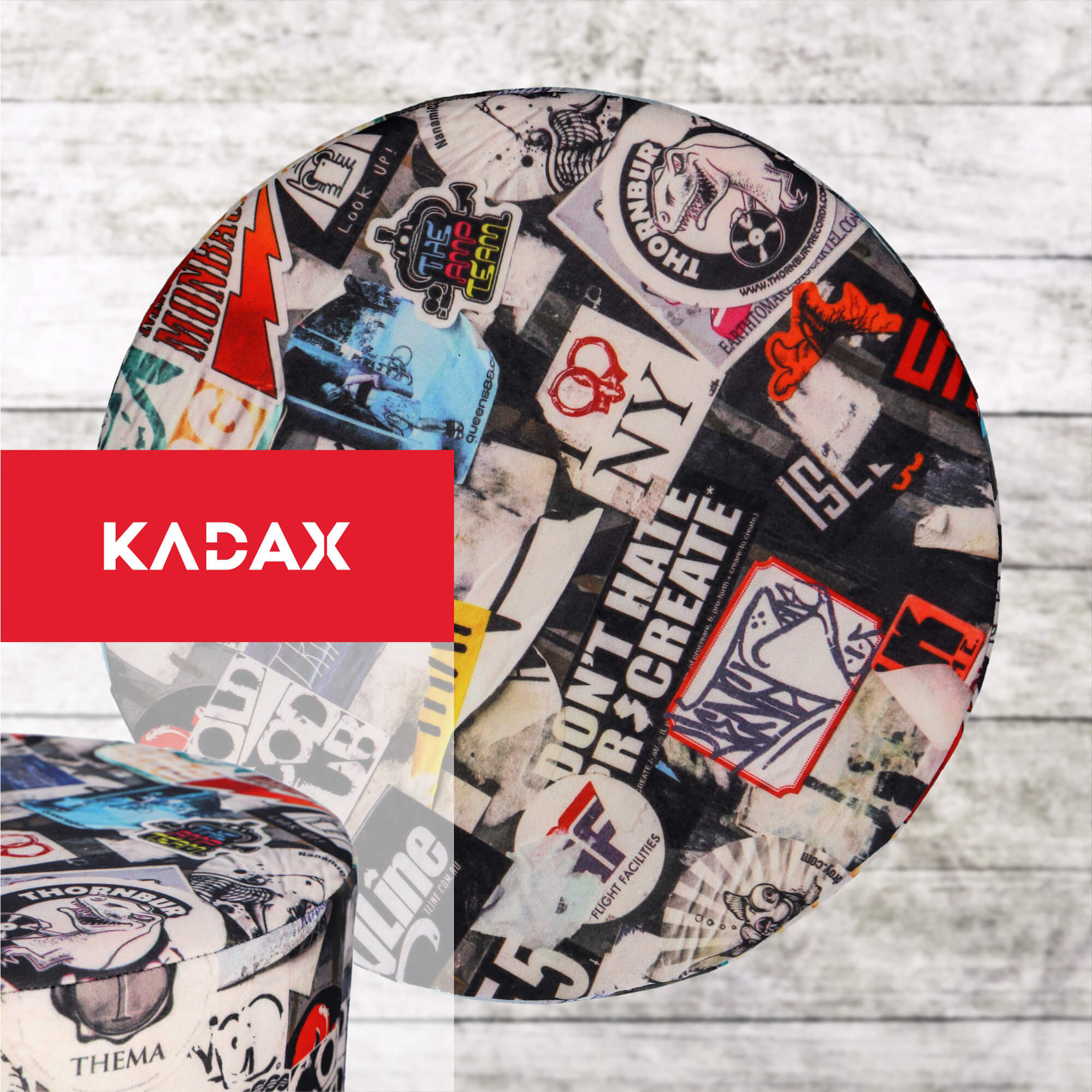 Pufa dekoracyjna Fasano „Collage" 41 x 40 cm
