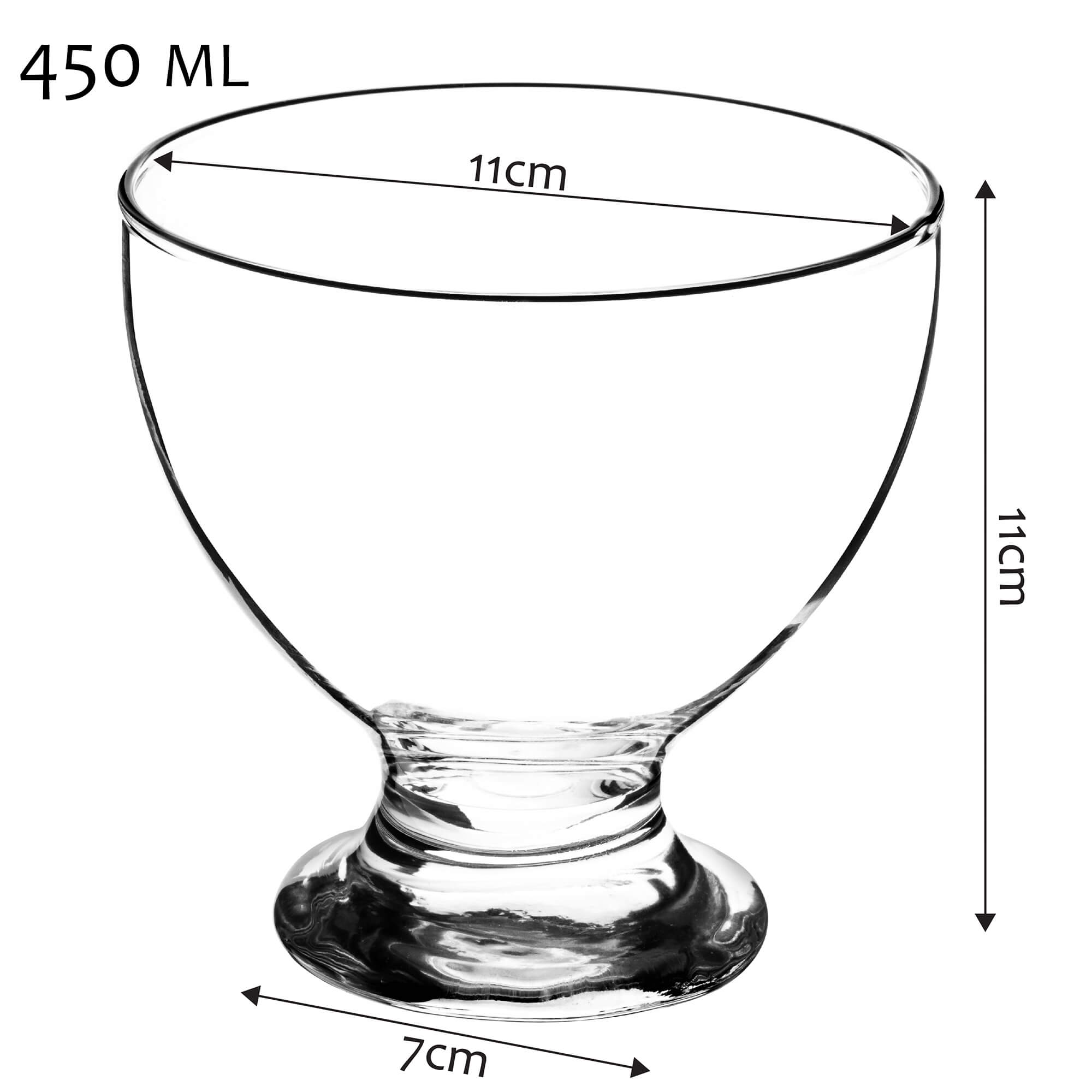 Pucharki do lodów i deserów z łyżką 450 ml 6 szt.