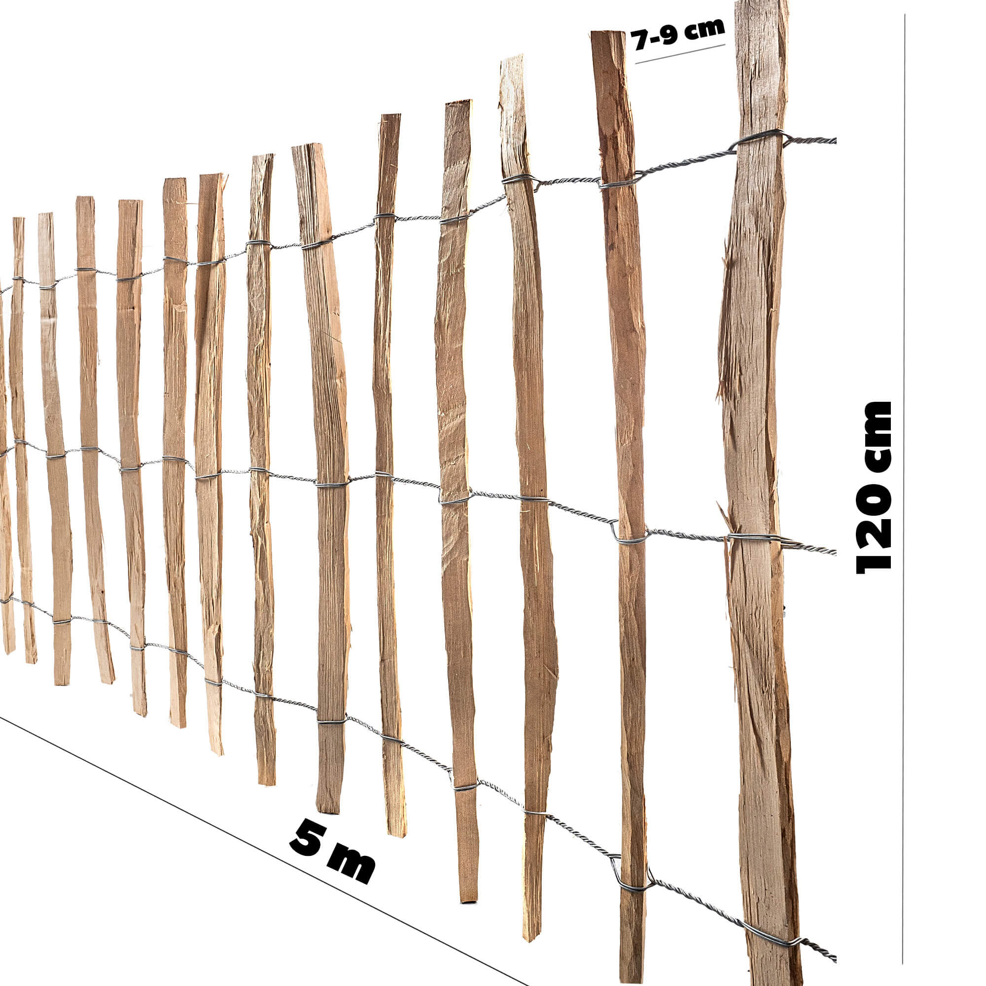 Płot ogrodowy leszczynowy Karo 500 x 120 cm (7-9 cm)