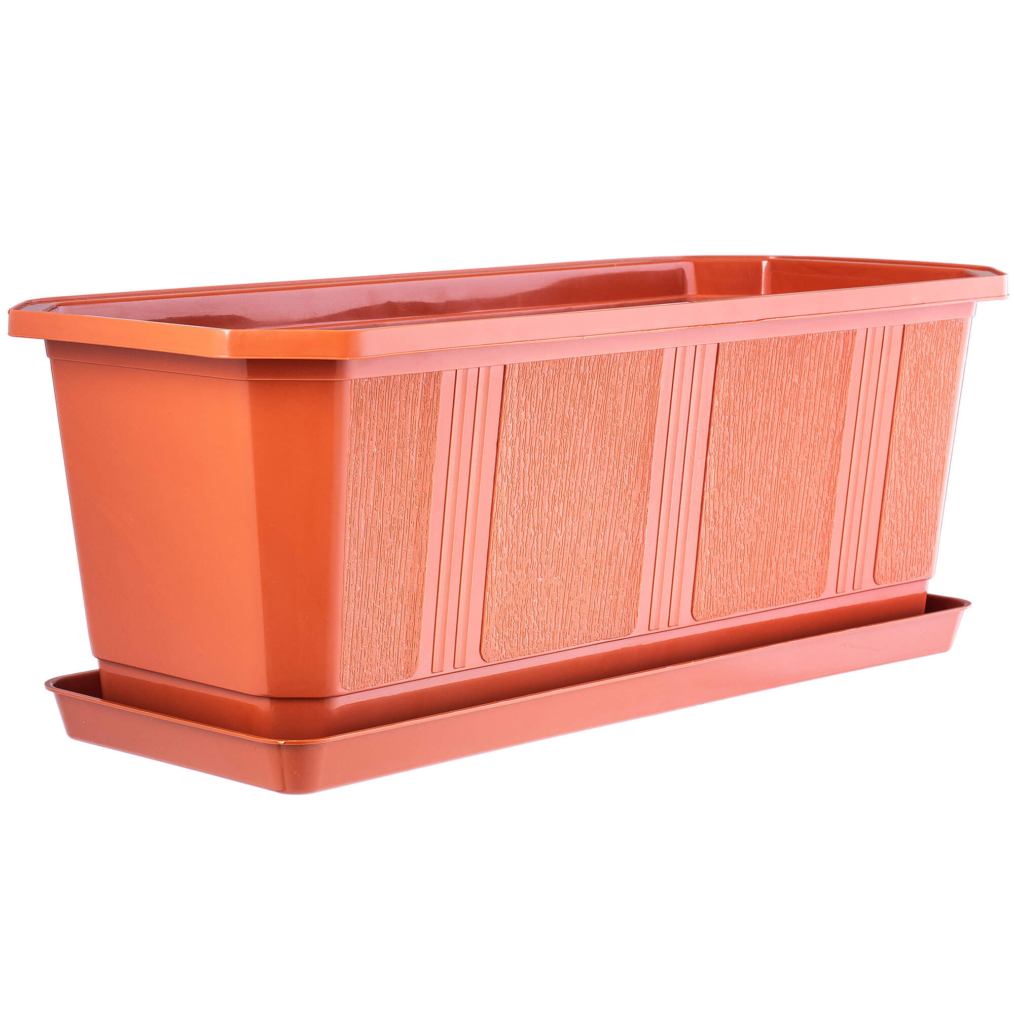 Doniczka balkonowa z podstawką Trani 40 cm, terakota