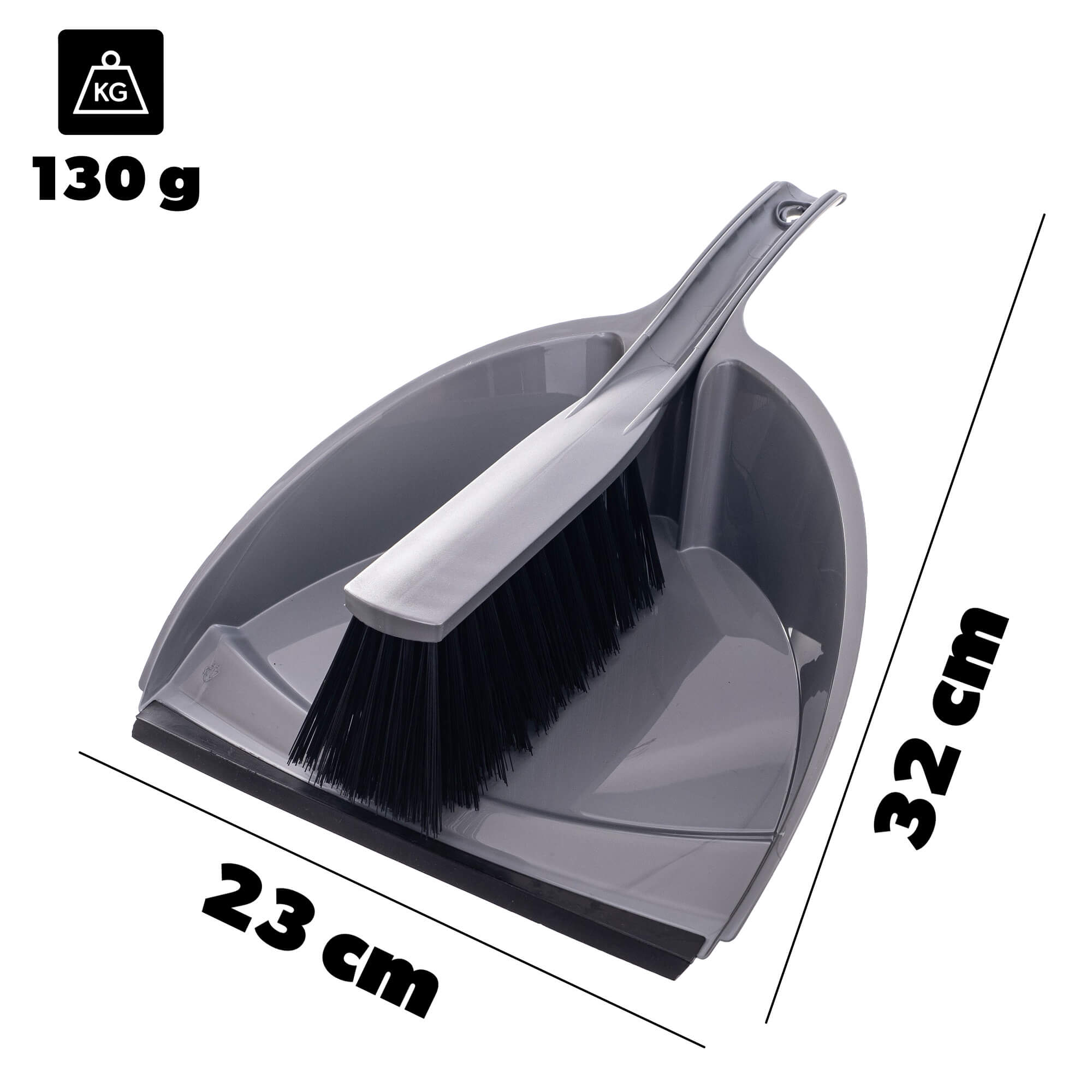 Zmiotka i szufelka Amot 32cm szara