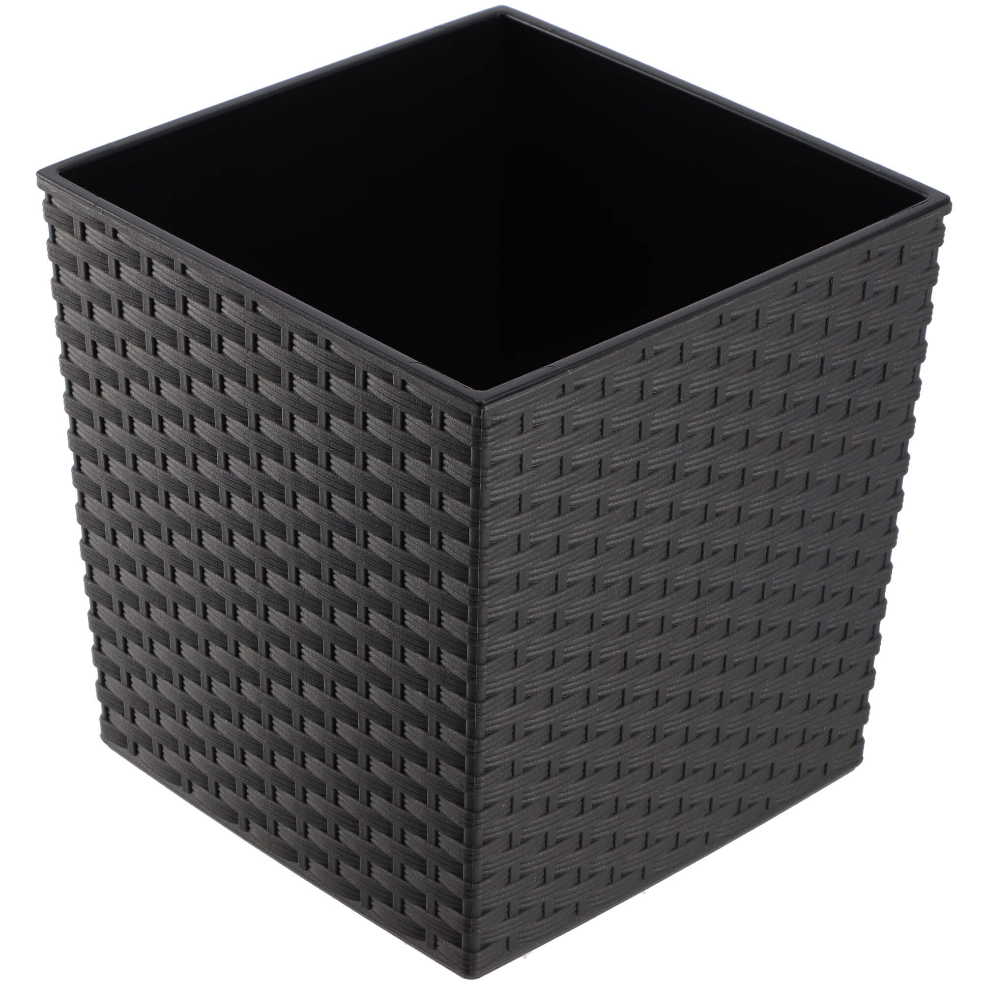 Donica na kwiaty z wkładem rattan 30 cm, grafit