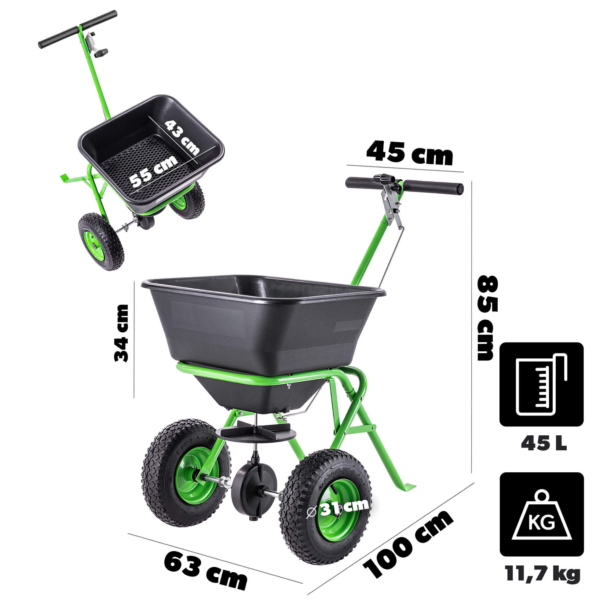Siewnik ogrodowy Bordage 45L
