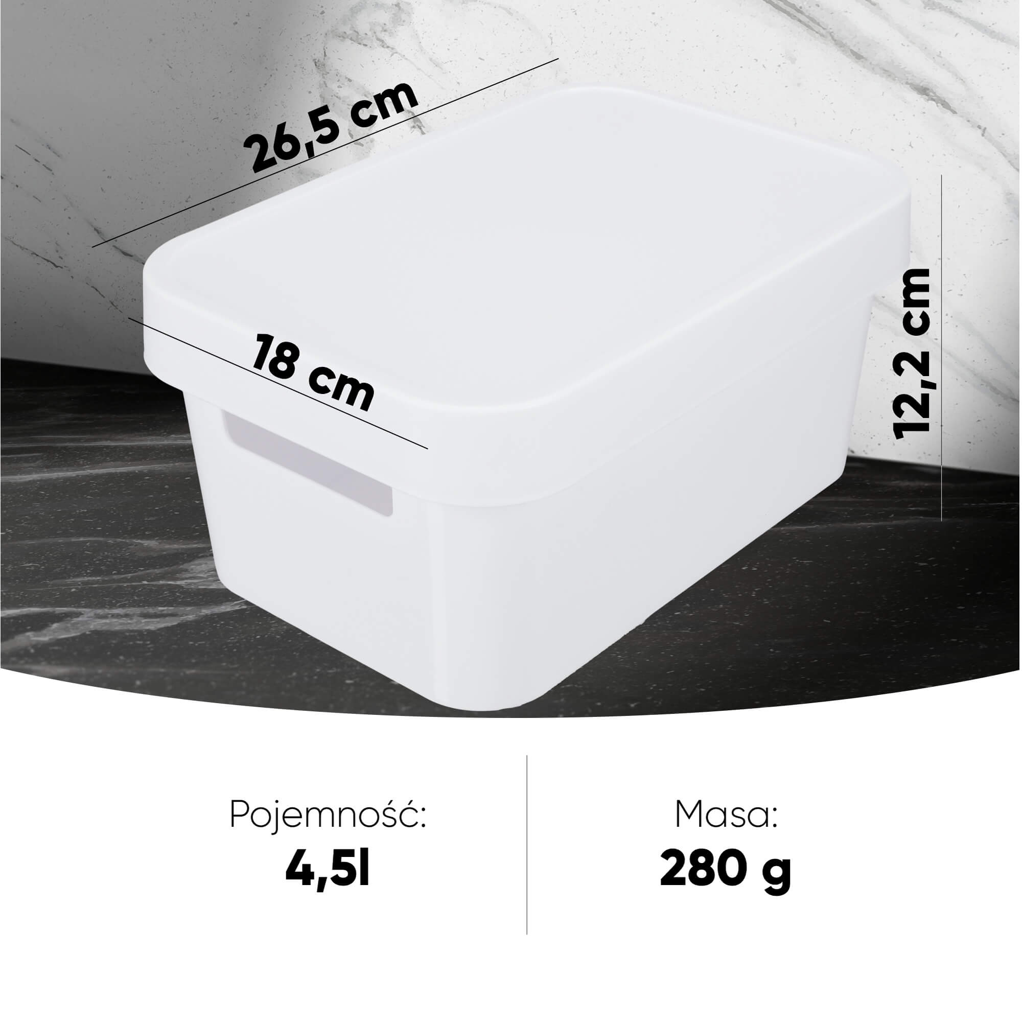 Pojemnik z pokrywką Infinity Curver 4.5L, biały