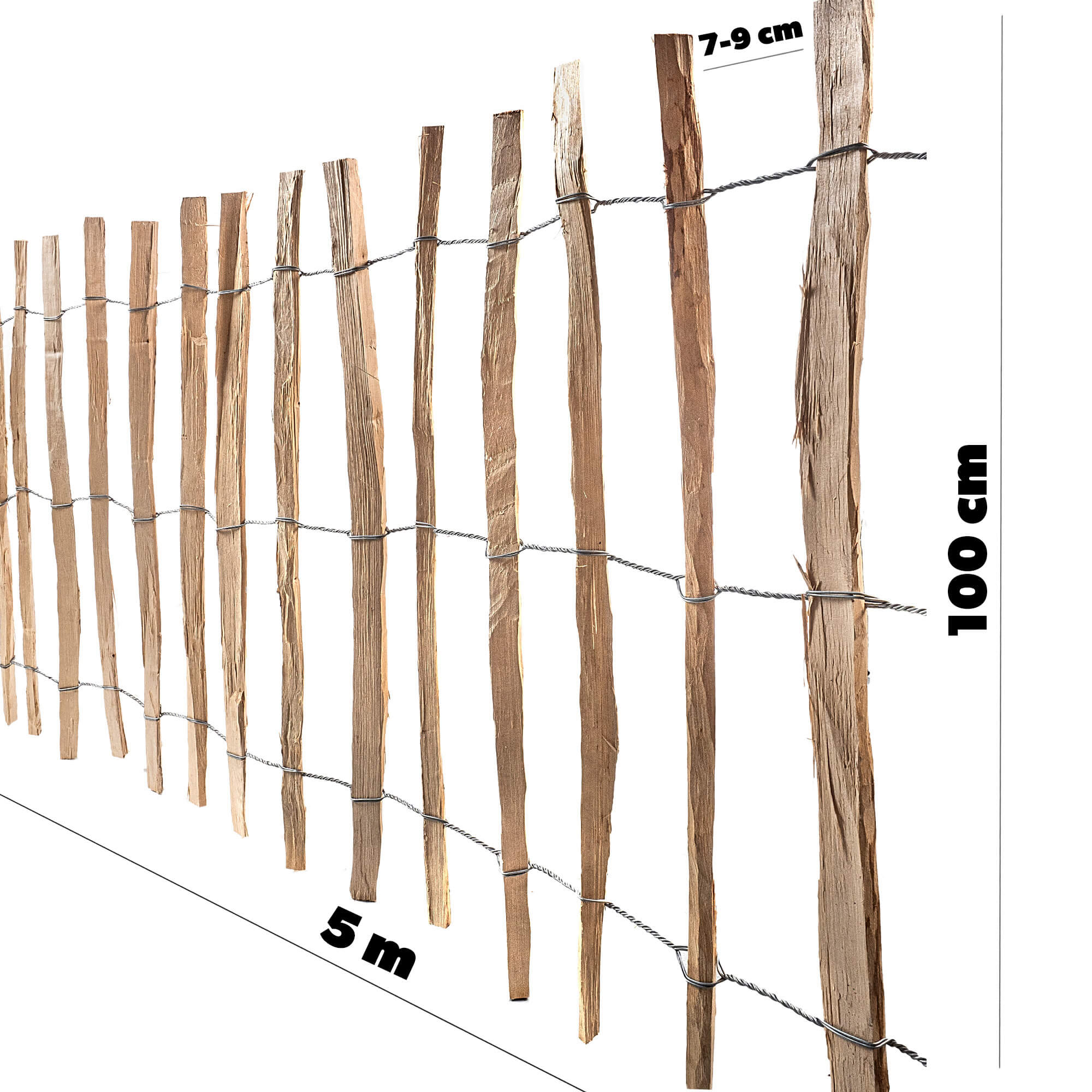 Płot ogrodowy leszczynowy Karo 100 x 500 cm (7-9 cm)