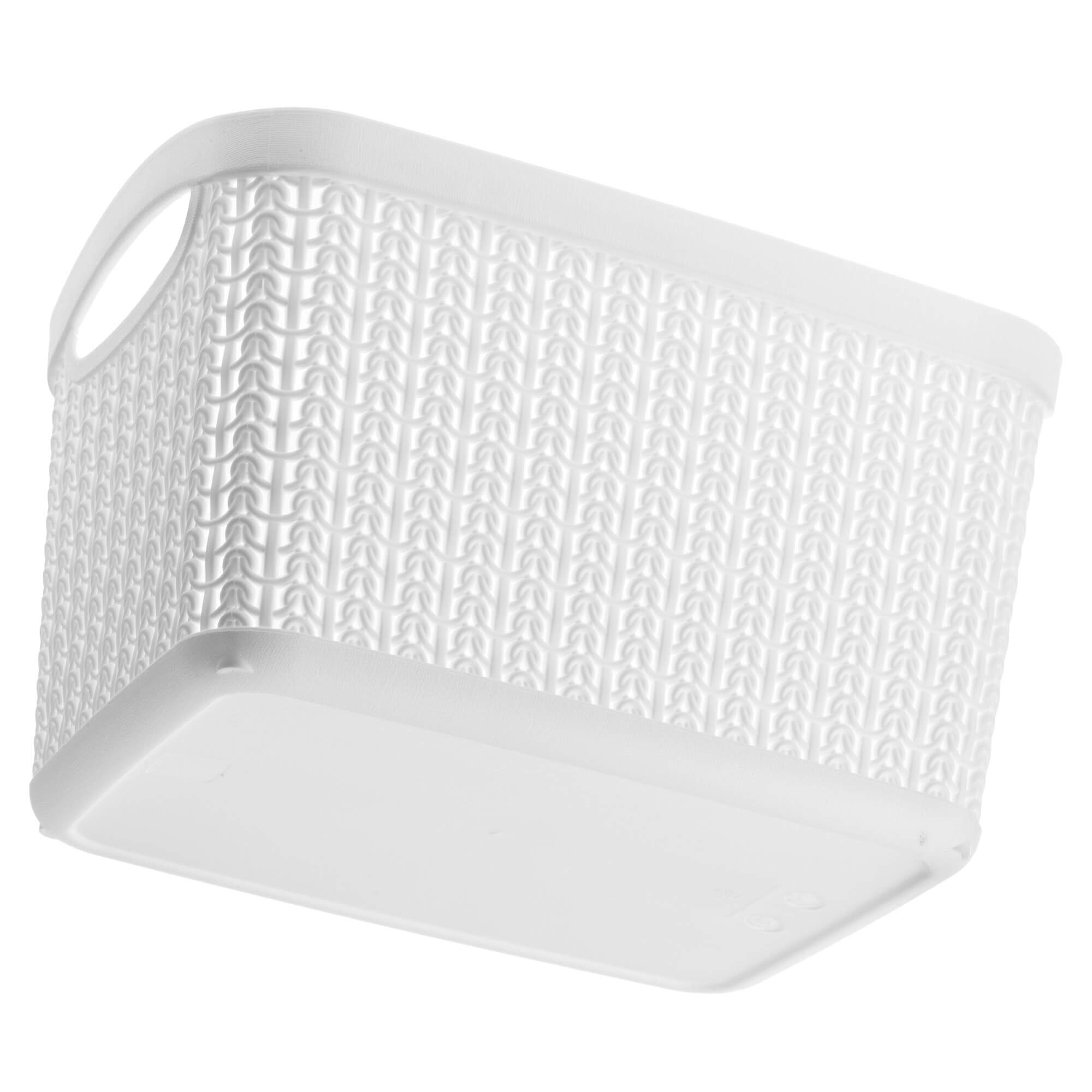 Koszyk plastikowy prostokątny Fonti 6.6L, biały, 2 szt.