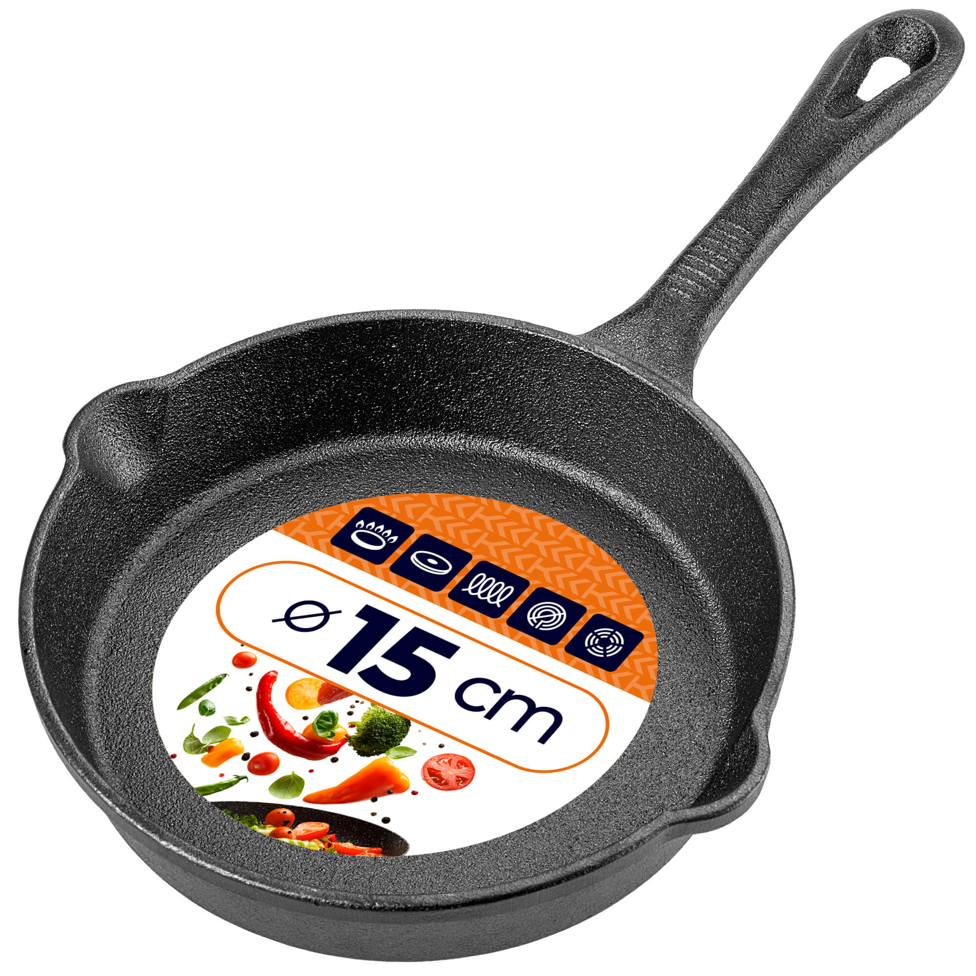 Patelnia żeliwna Prese 15 cm czarna