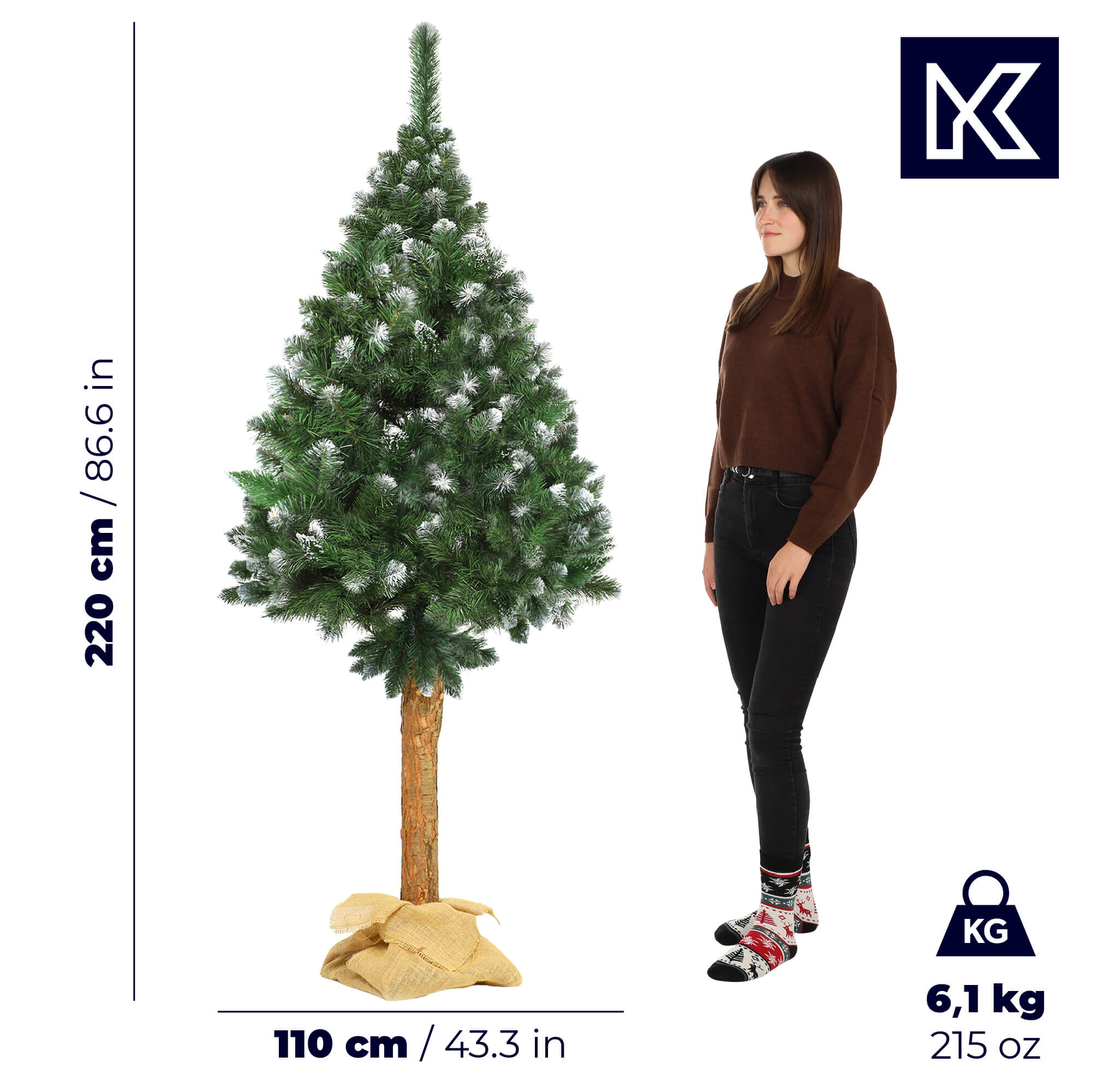 Choinka na pniu sosna diamentowa Roana 220 cm