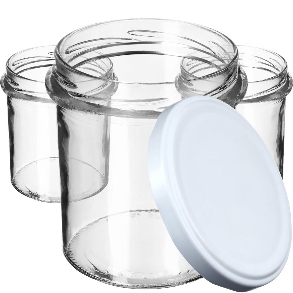 Słoiki na przetwory Avila 350ml 50szt fi 82 mm + wieczka białe