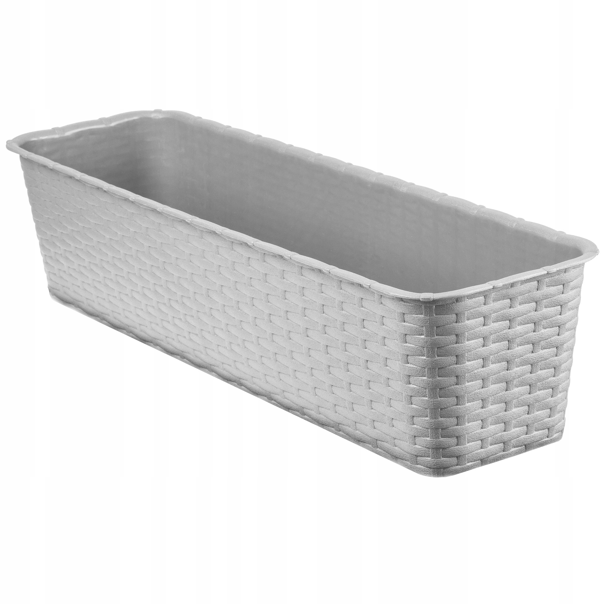 Doniczka balkonowa szara Rattan 60 cm