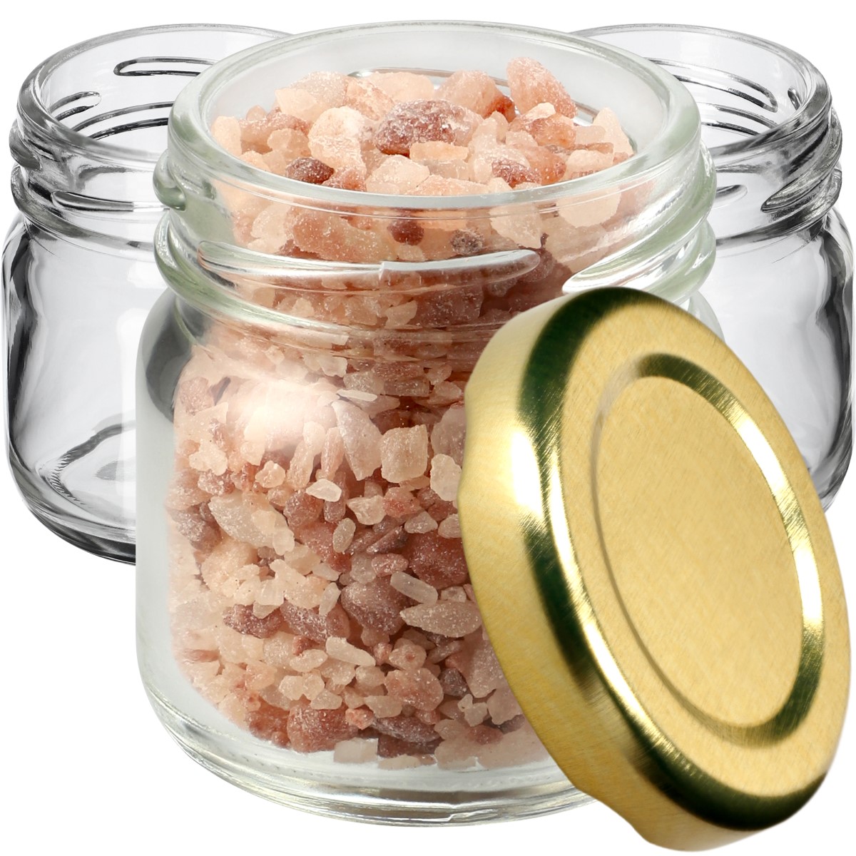 Słoiki na przetwory Halli 40ml 50szt 43 mm + wieczka złote