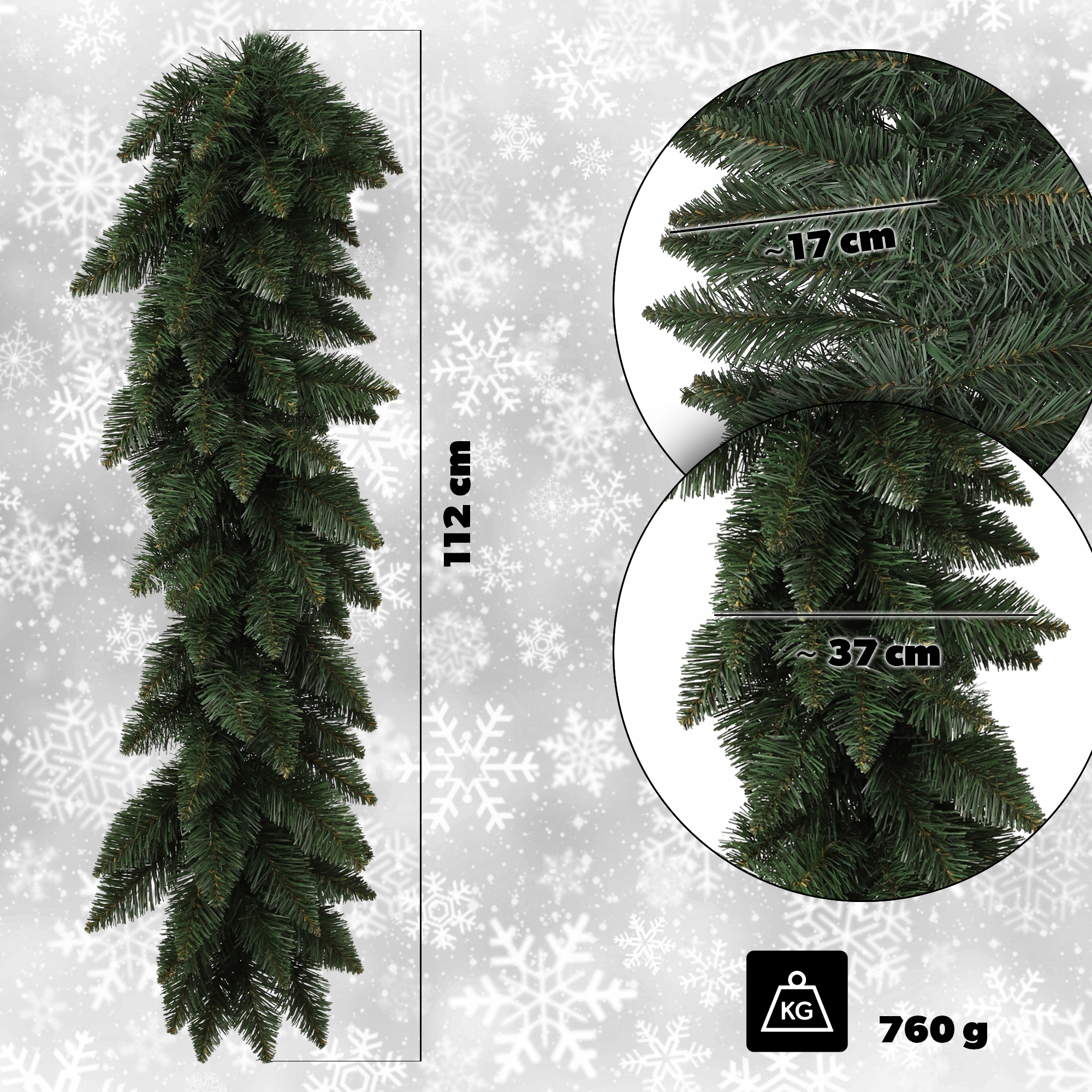 Girlanda świąteczna choinkowa 112cm