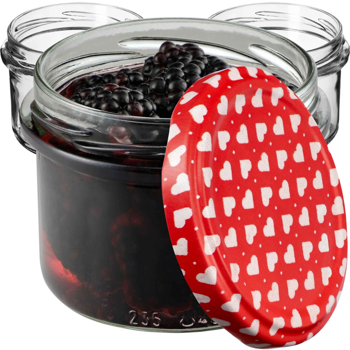Słoiki na przetwory Tartu 235ml 10szt fi 82 mm + wieczka "Serca"